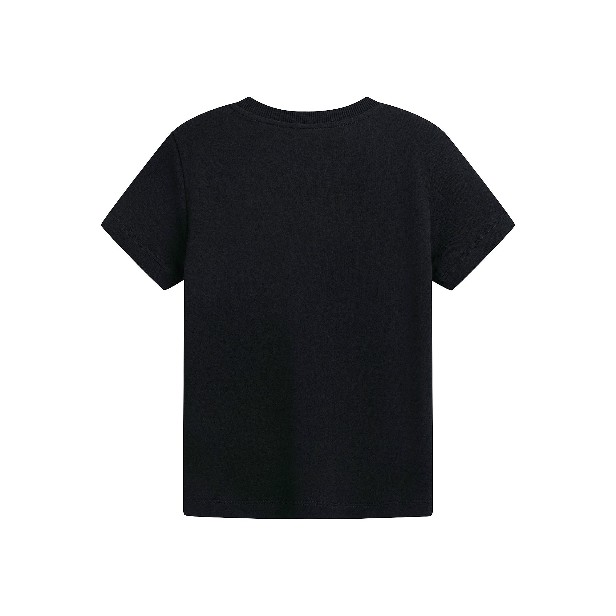 Boys & Girls Black Logo Cotton T-Shirt