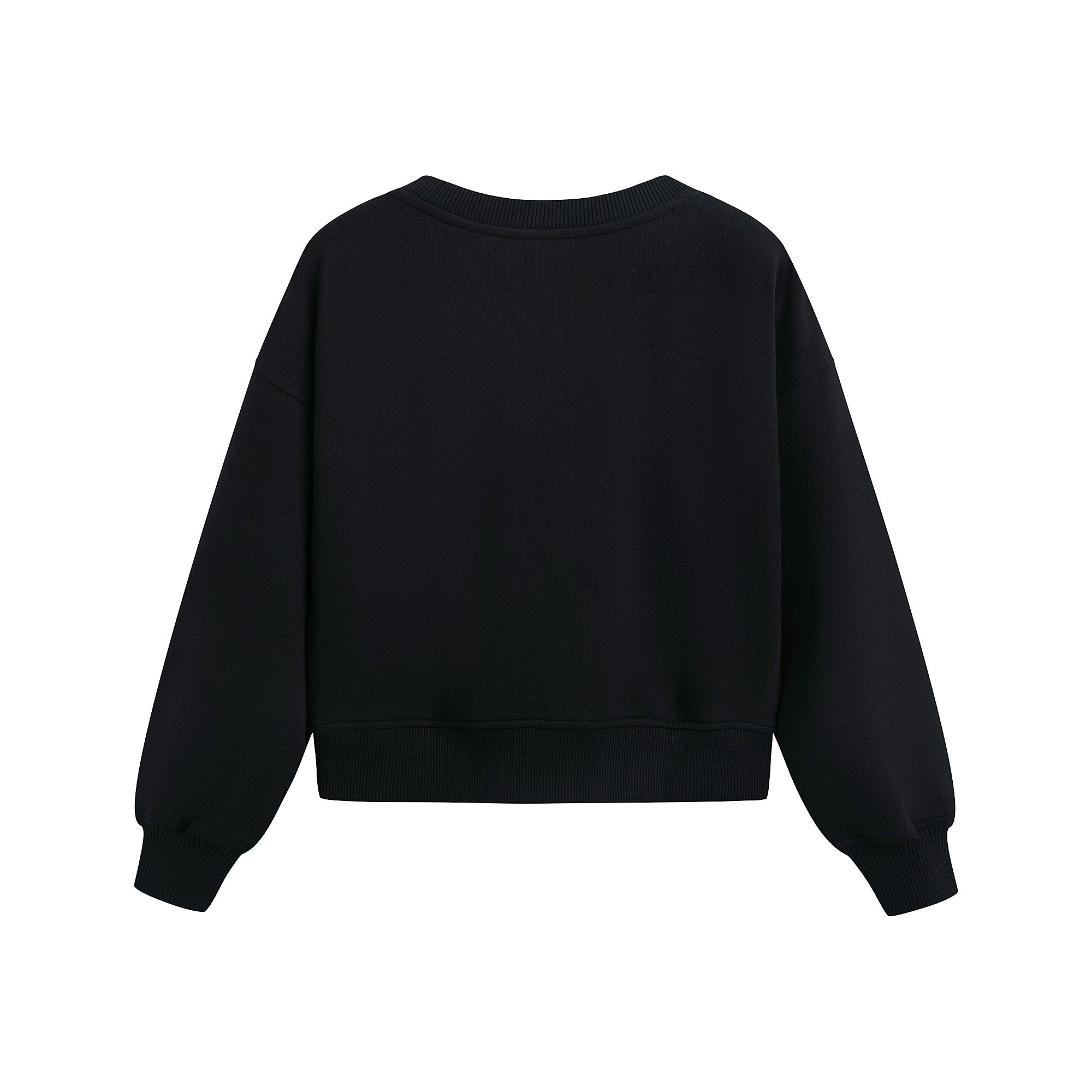 Girls Black Bear Printed Cotton Sweatshirt