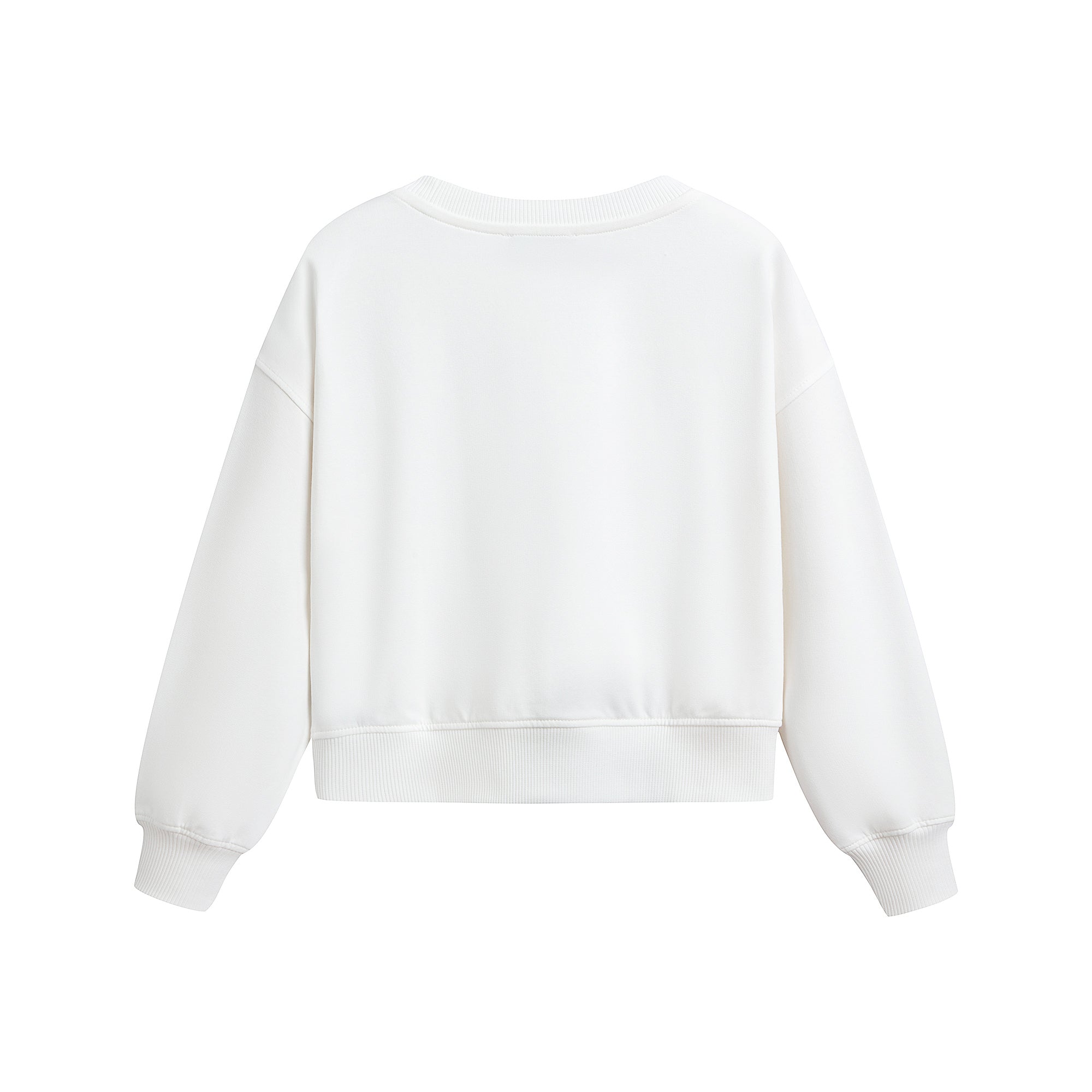 Girls White Bear Printed Cotton Sweatshirt