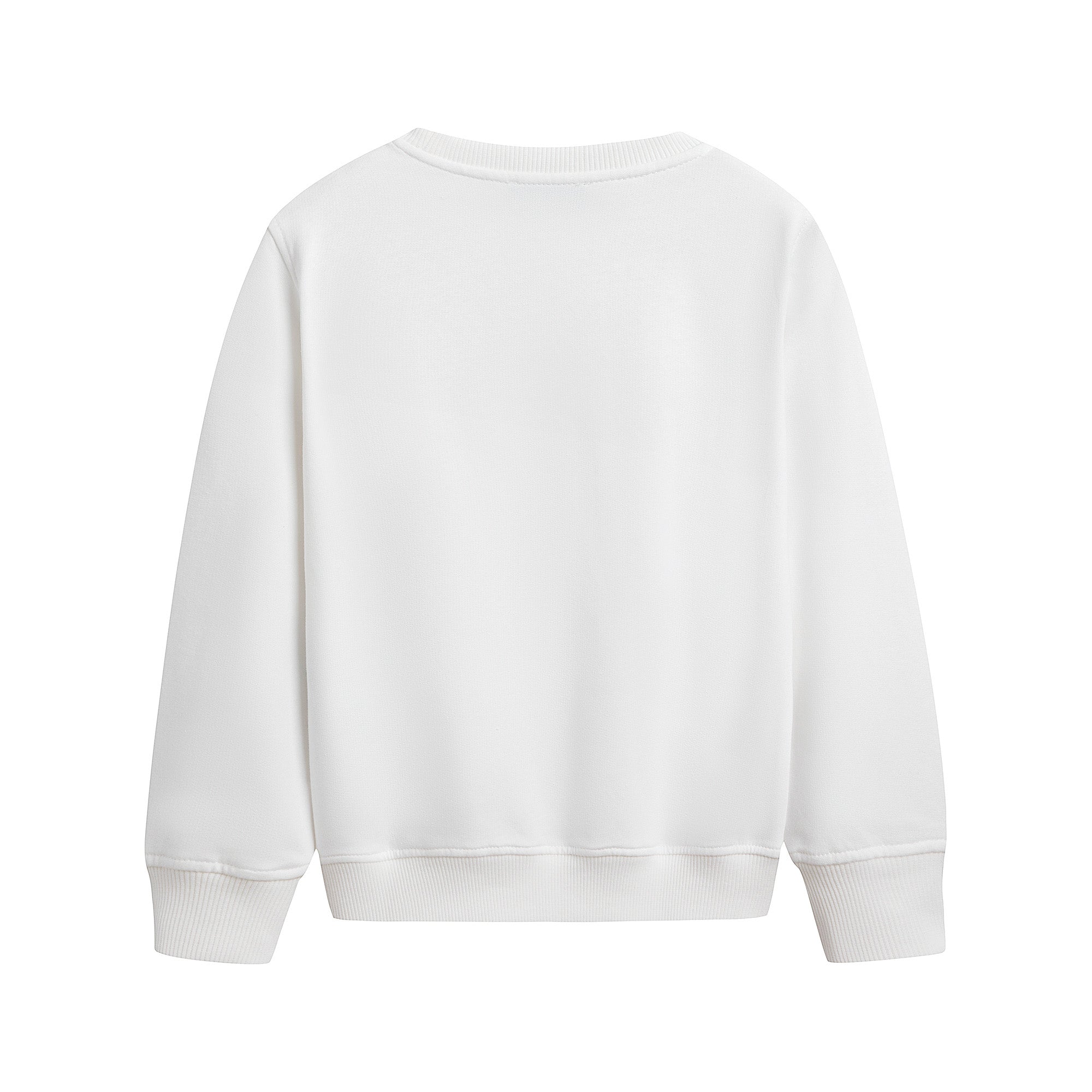 Boys & Girls White Bear Patch Cotton Sweatshirt
