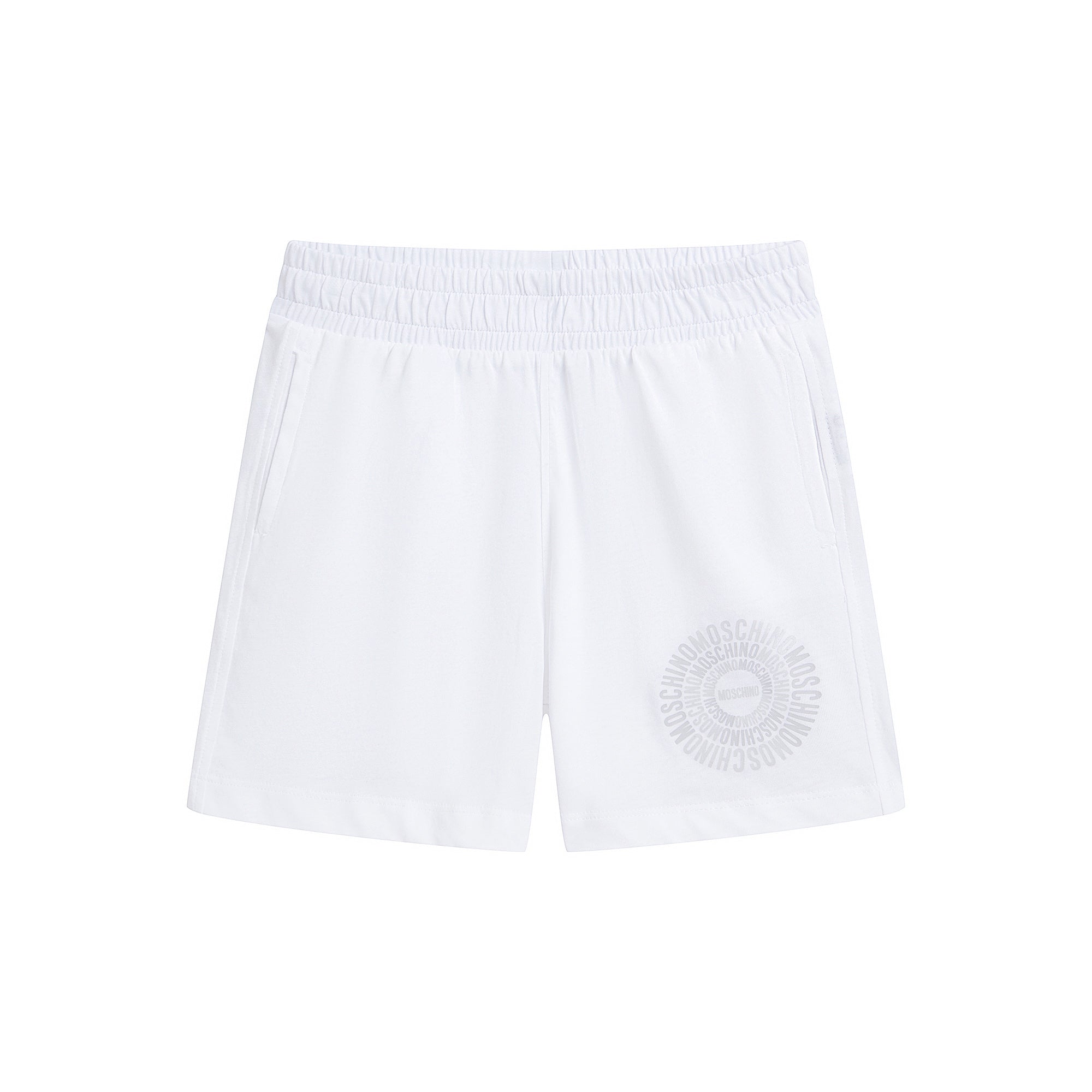 Boys White Circular Logo Cotton Set