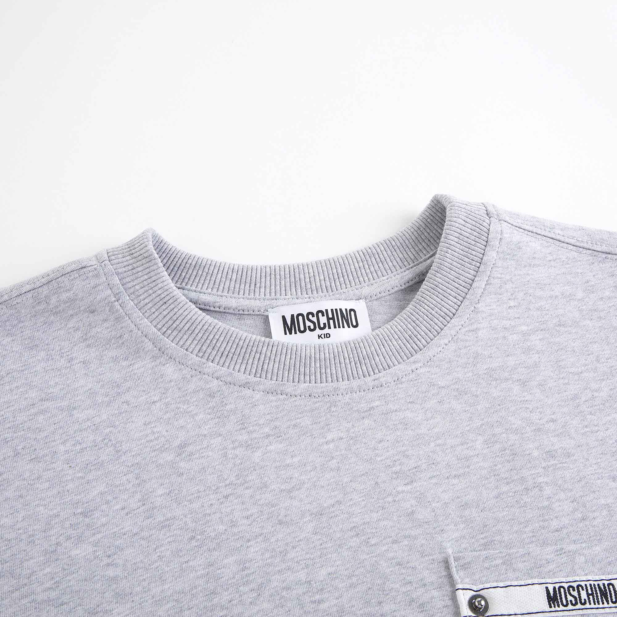 Boys Grey Cotton T-Shirt