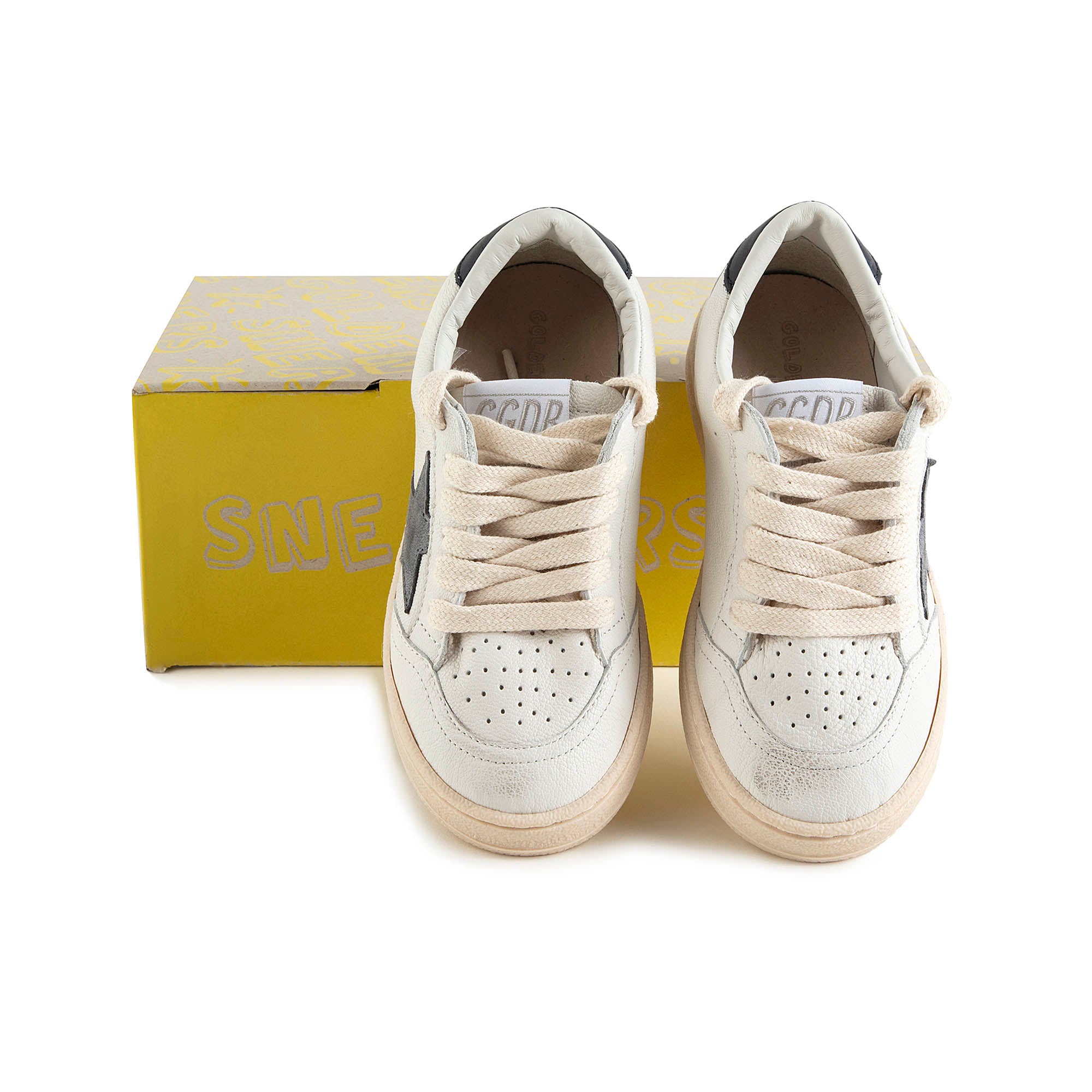 Boys & Girls White "BALLSTAR" Shoes