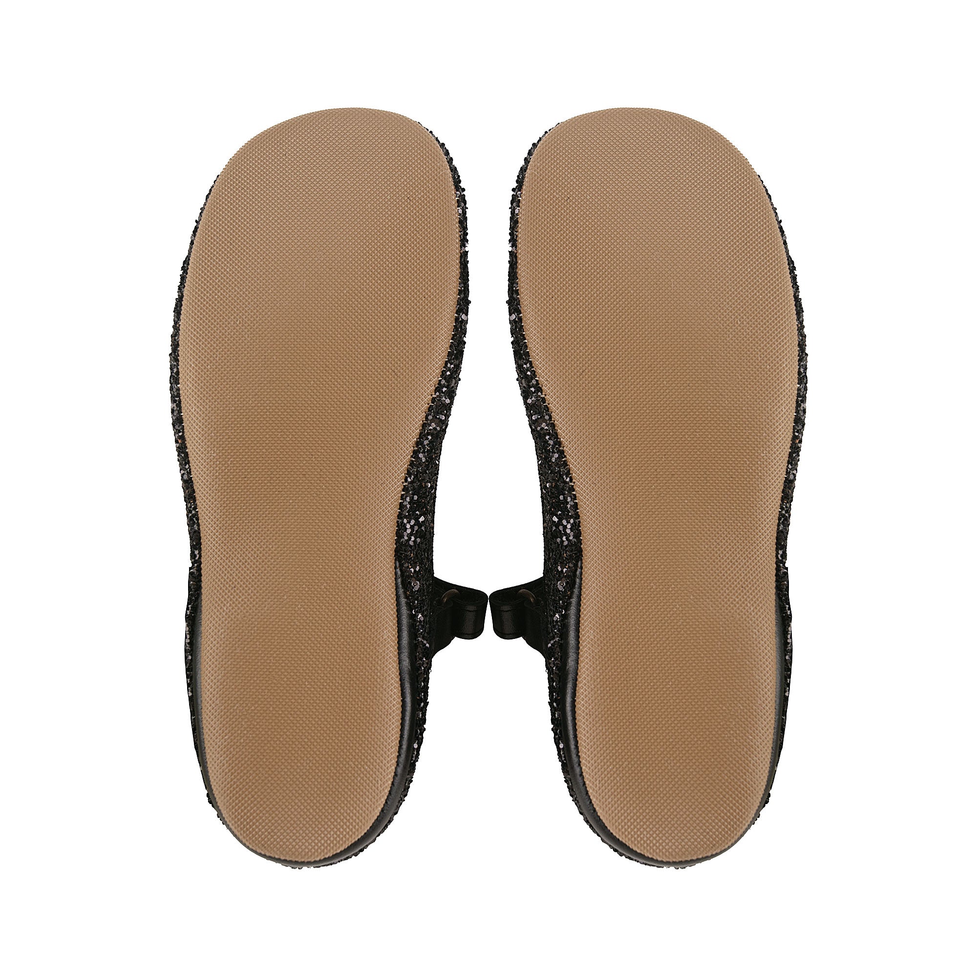 Girls Black Glitter Ballet Shoes