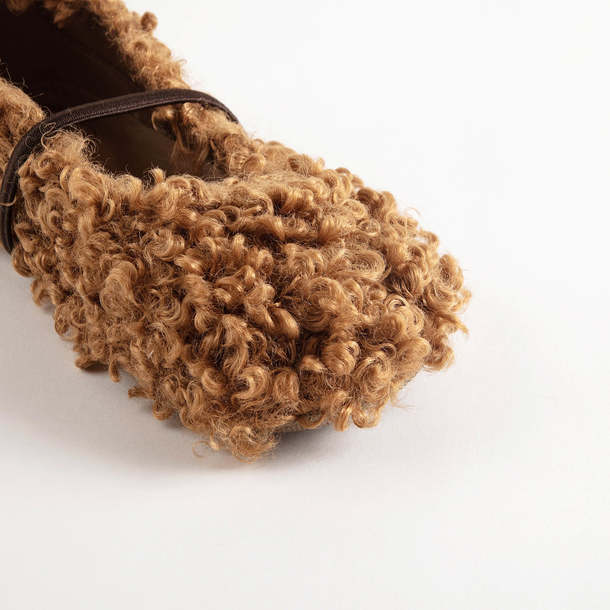 Girls Brown Plush Shoes