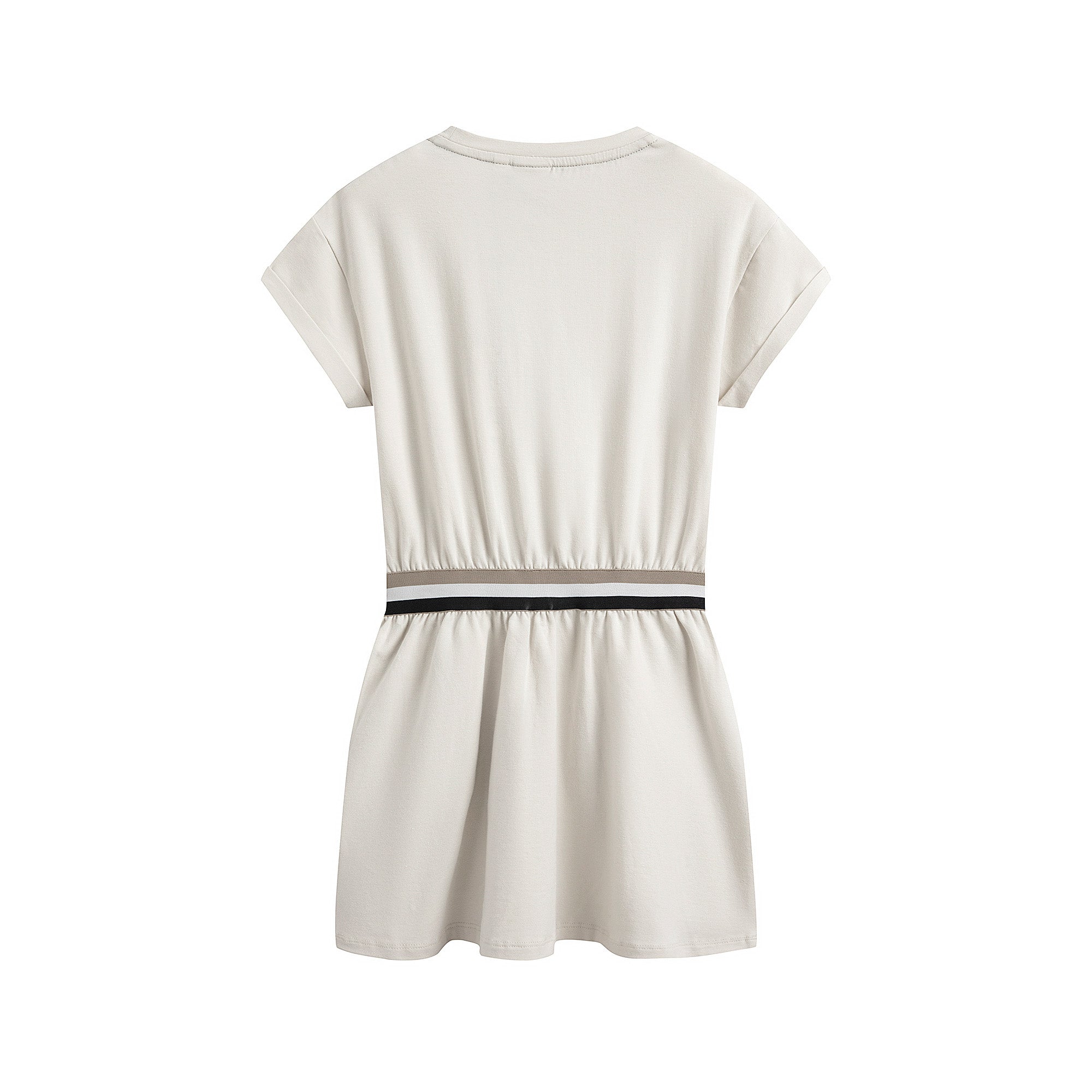 Girls Ivory Logo Cotton Dress