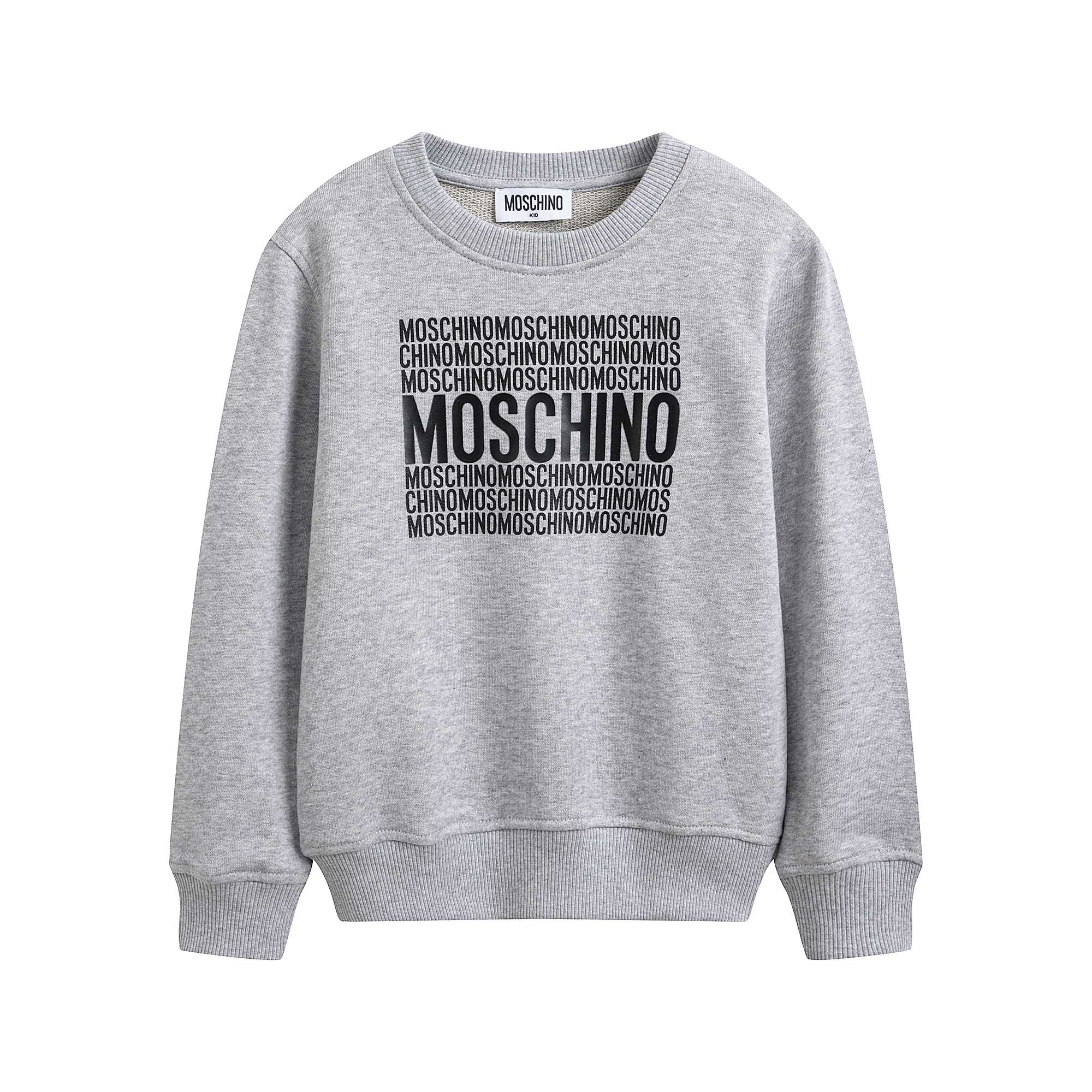 Boys & Girls Grey Logo Cotton Sweatshirt