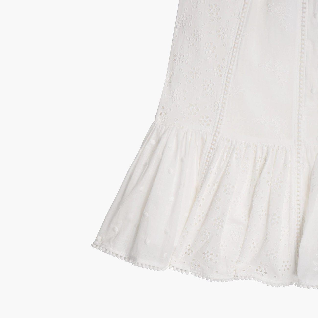 Girls White Embroidered Cotton Dress