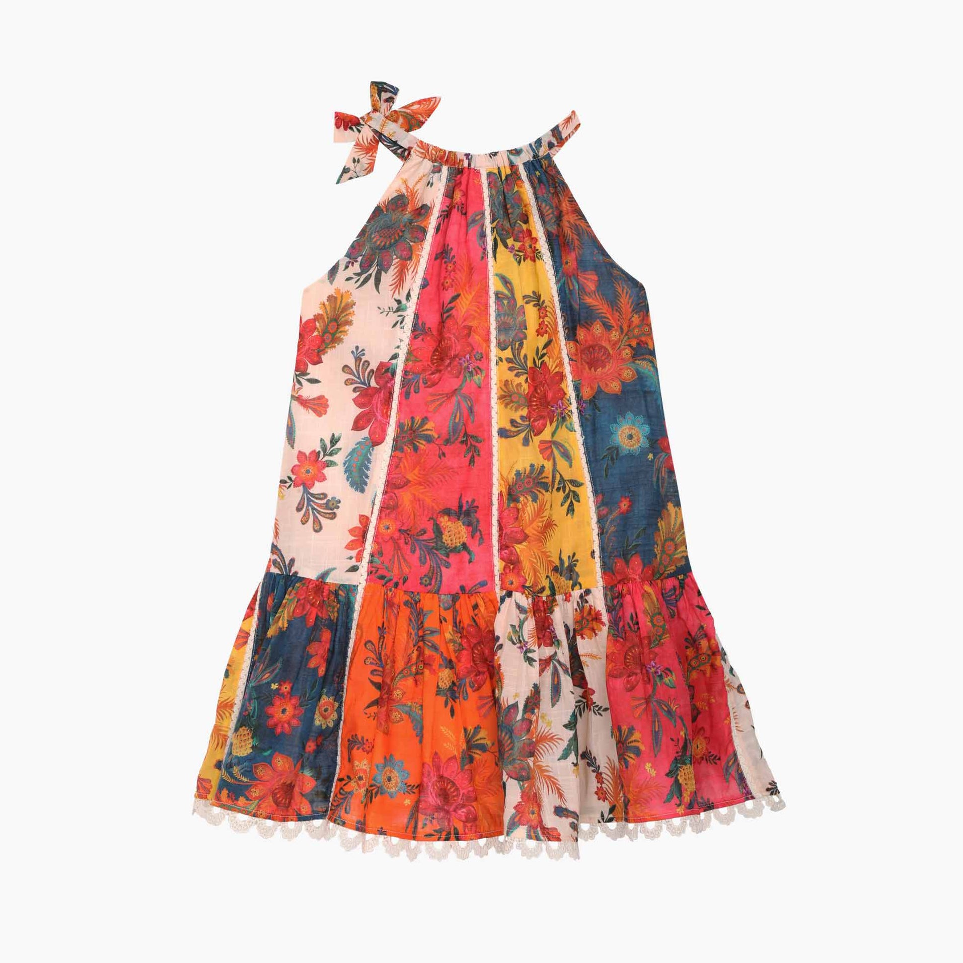 Girls Multicolor Cotton Dress