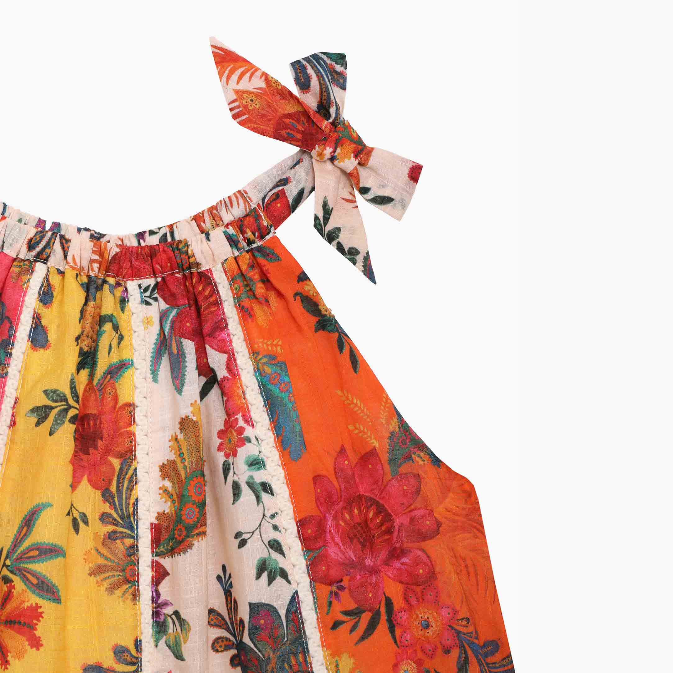 Girls Multicolor Cotton Dress