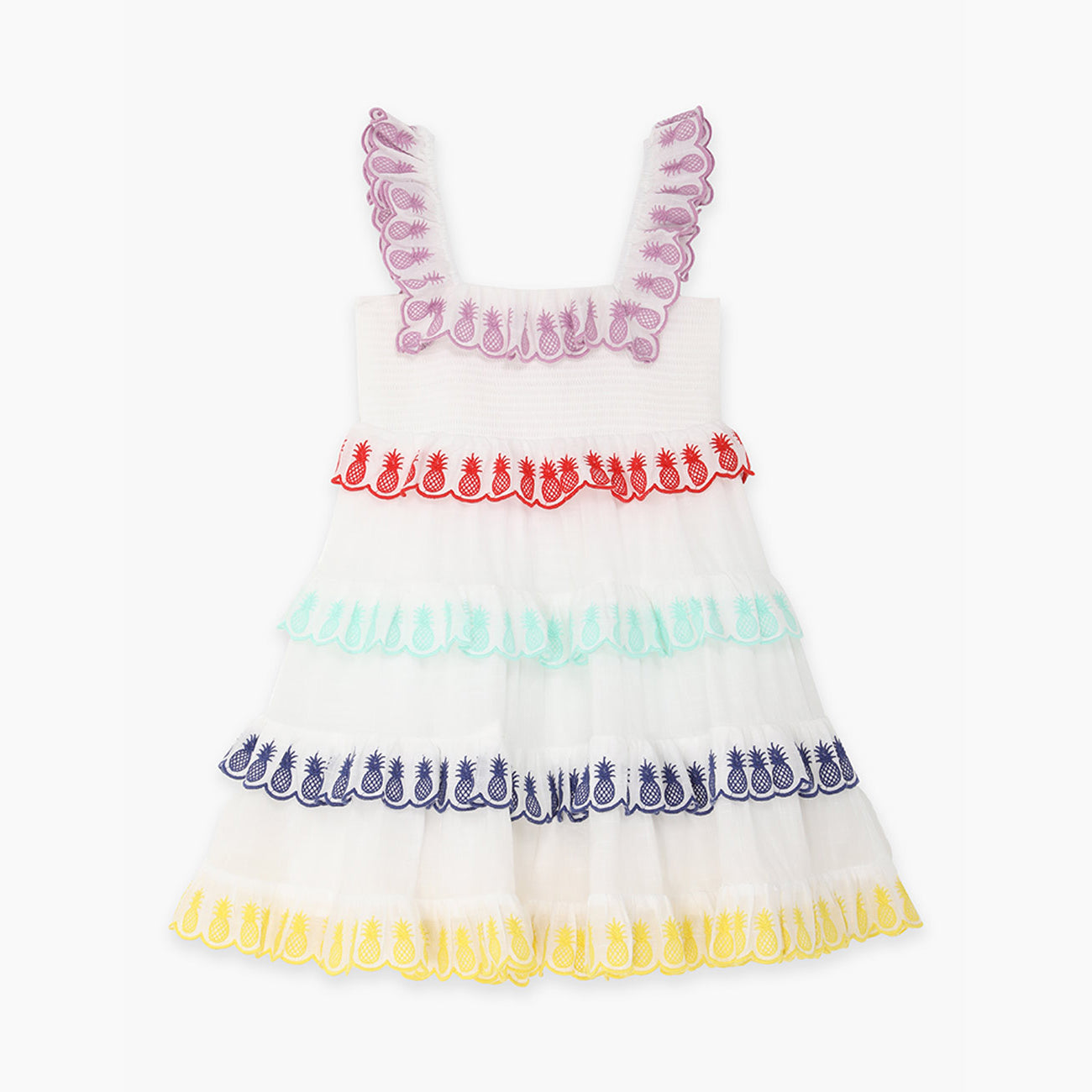 Girls White Cotton Dress