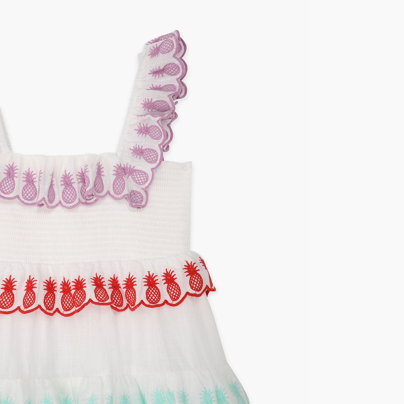 Girls White Cotton Dress