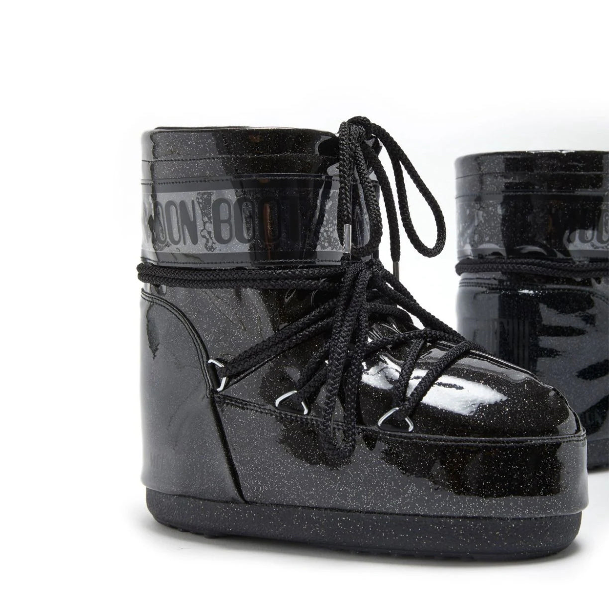 Women Black Glitter "ICON LOW" Boots