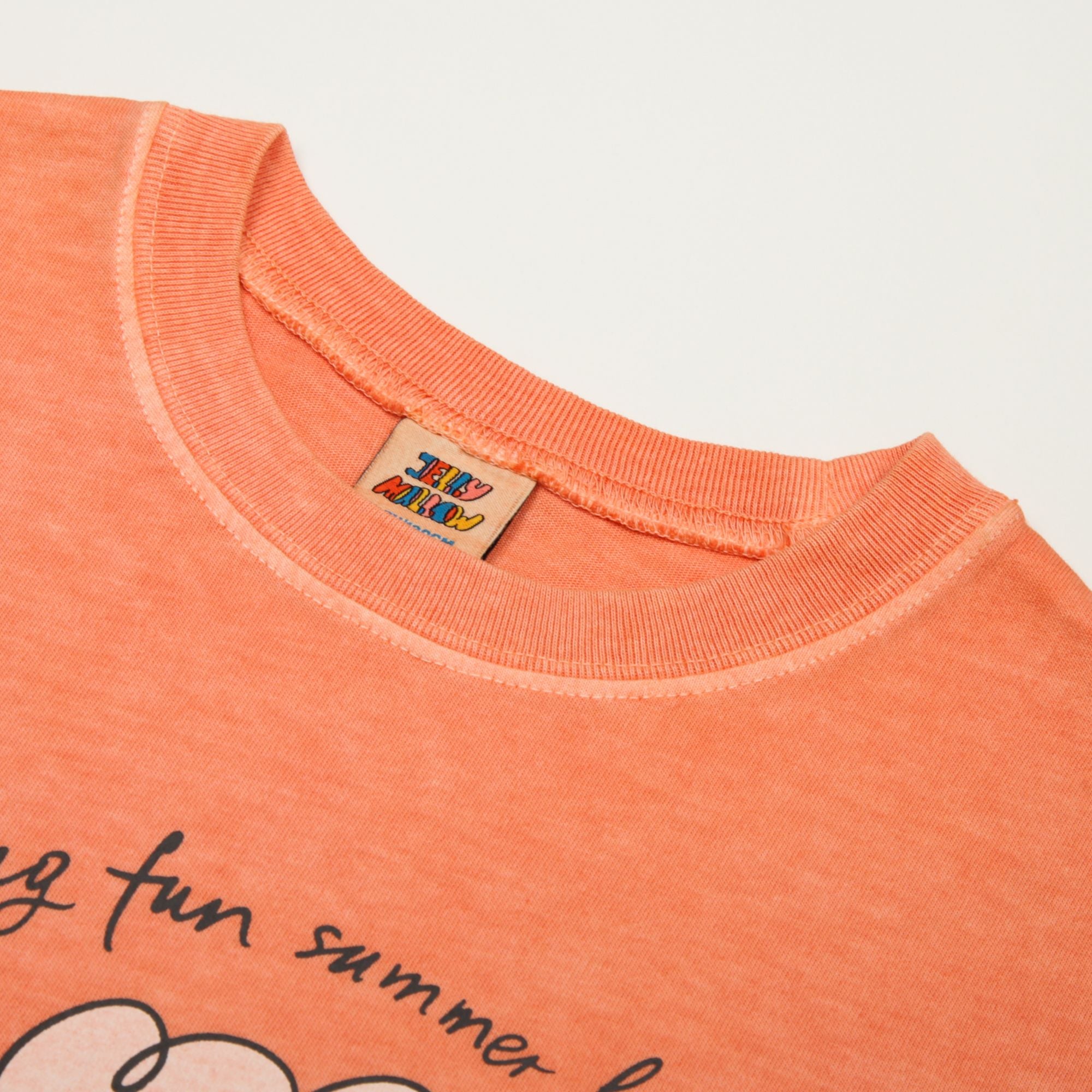 Boys & Girls Orange Printed Cotton T-Shirt