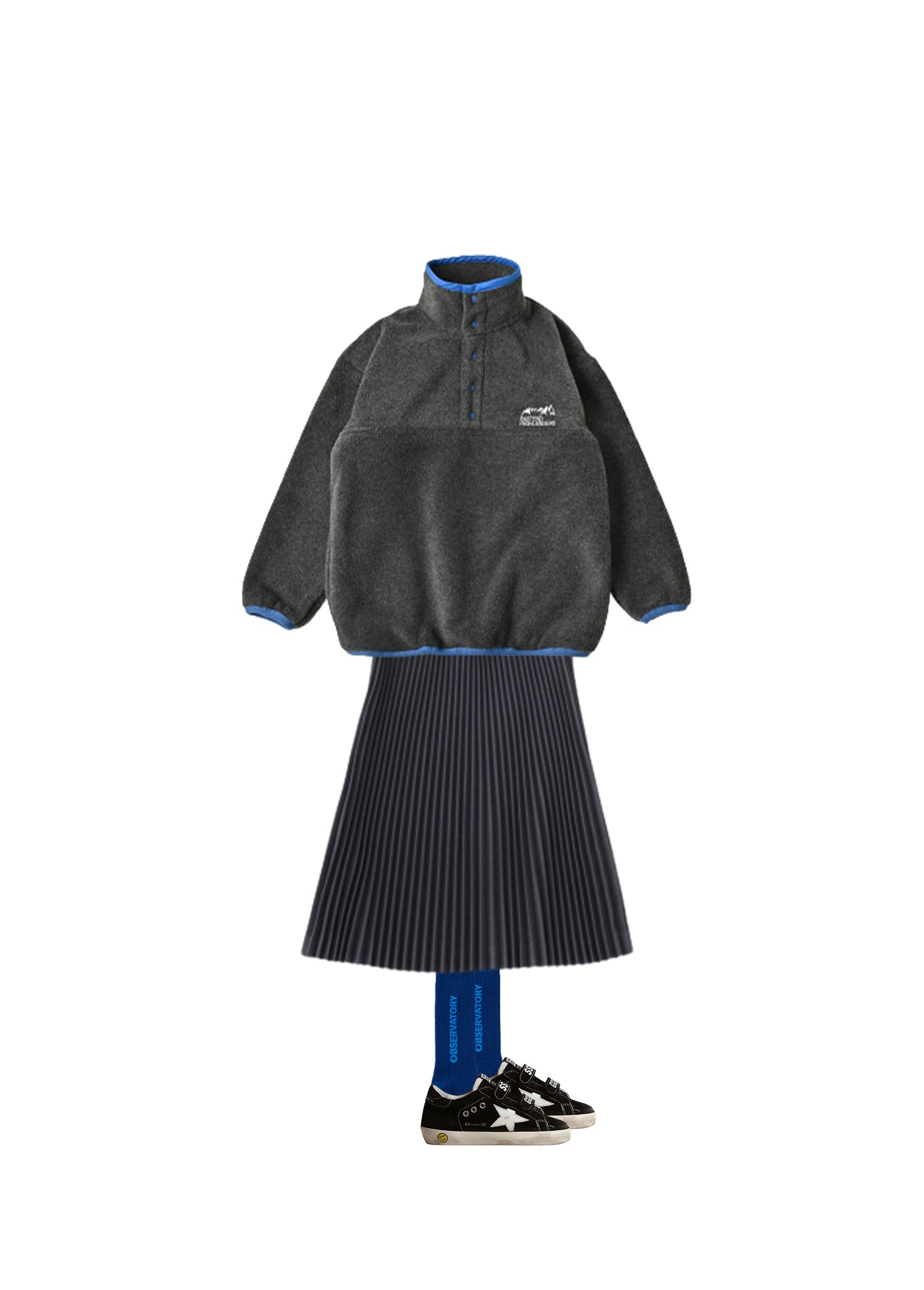 Girls Navy Pleated Skirt