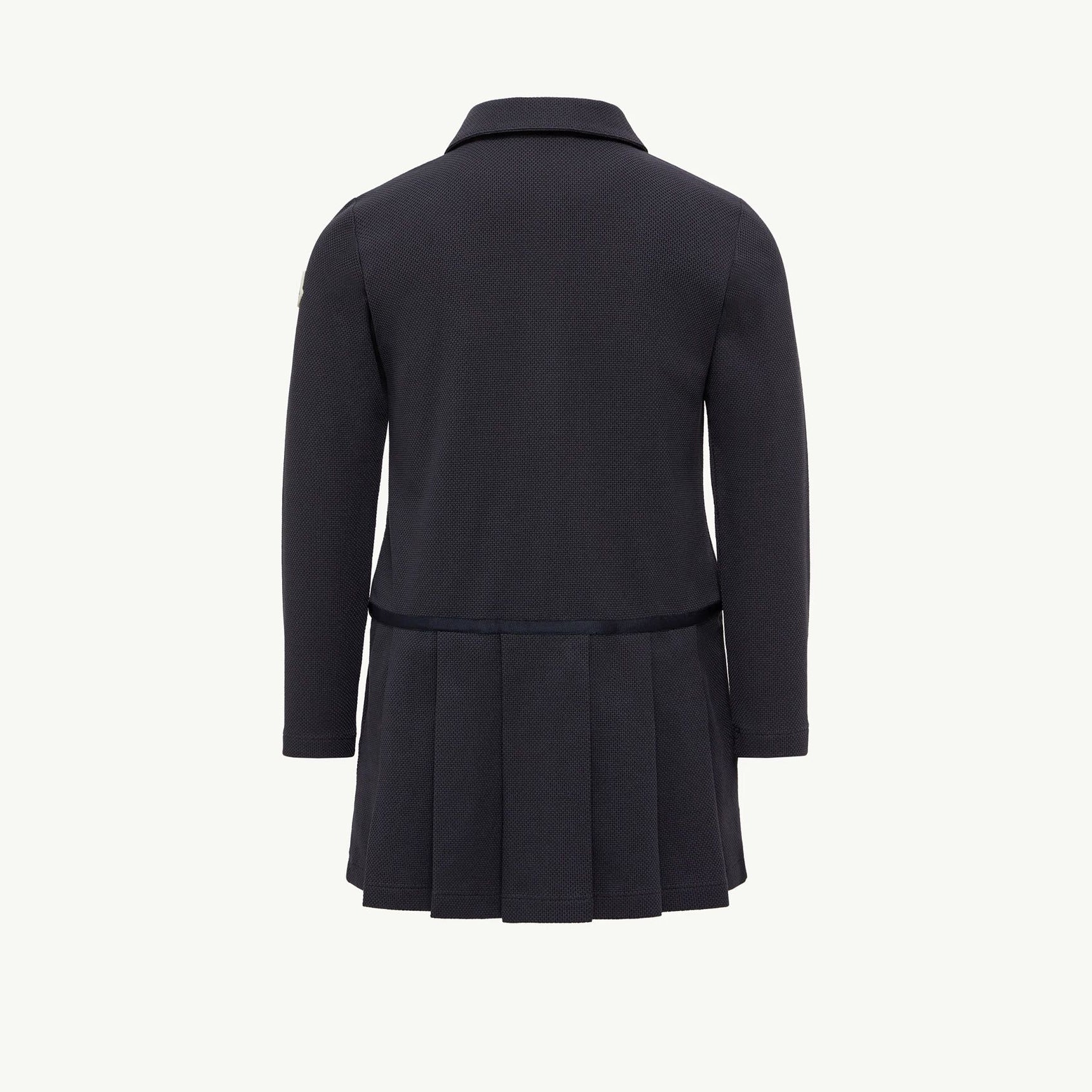 Girls Navy Pleated Cotton Polo Dress