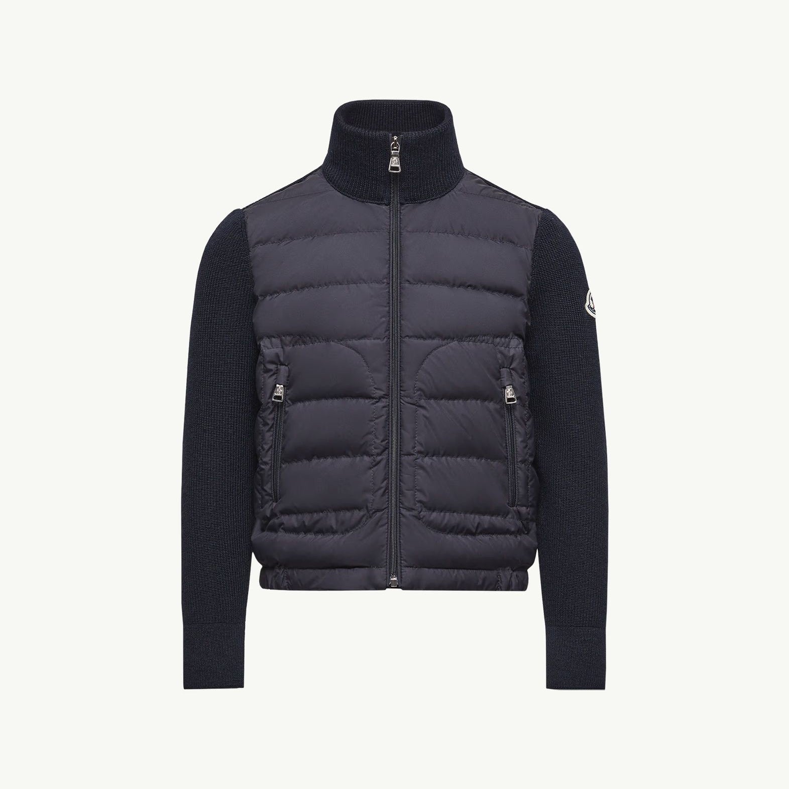 Boys Navy Padded Down Zip-Up Top