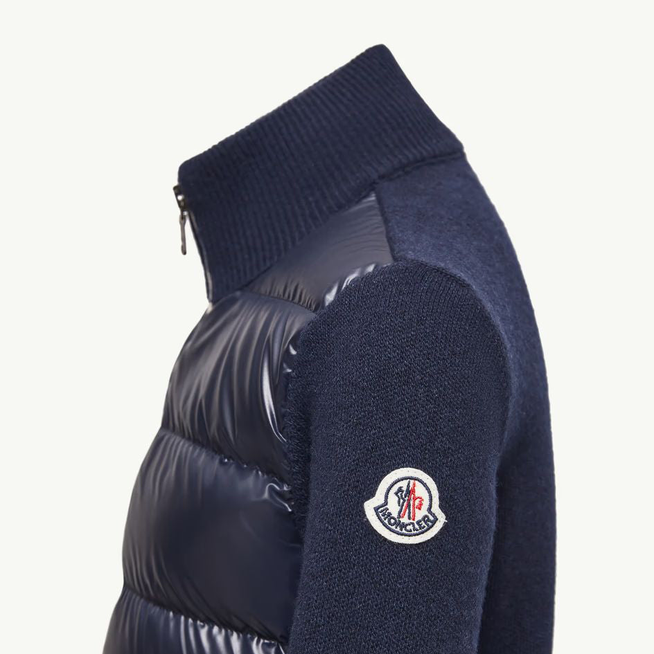 Boys Dark Blue Padded Down Zip-Up Top