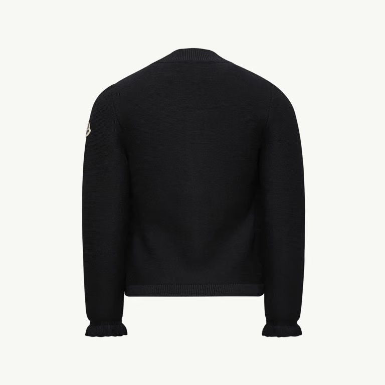 Girls Black Padded Down Zip-Up Top