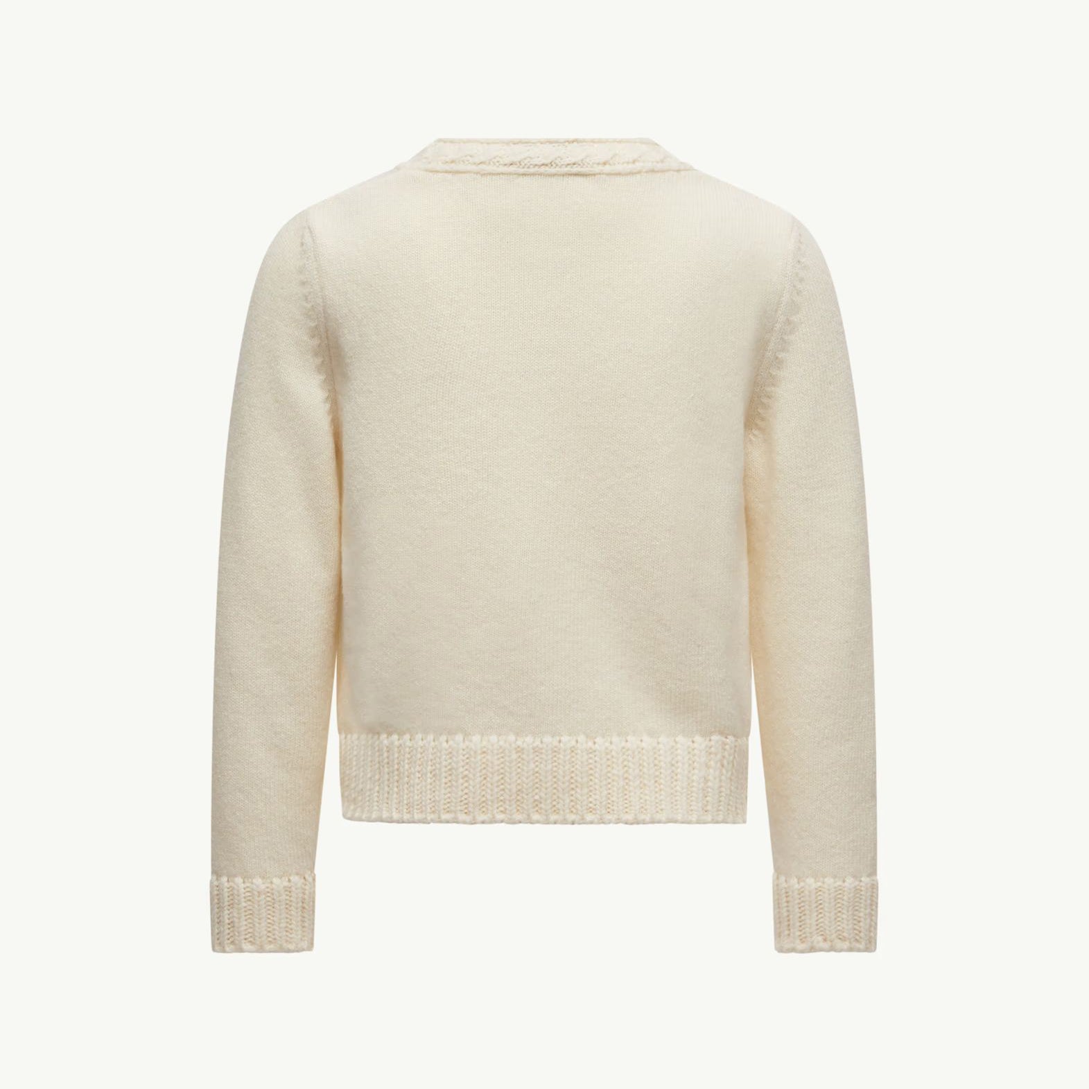 Girls White Knit Wool Sweater