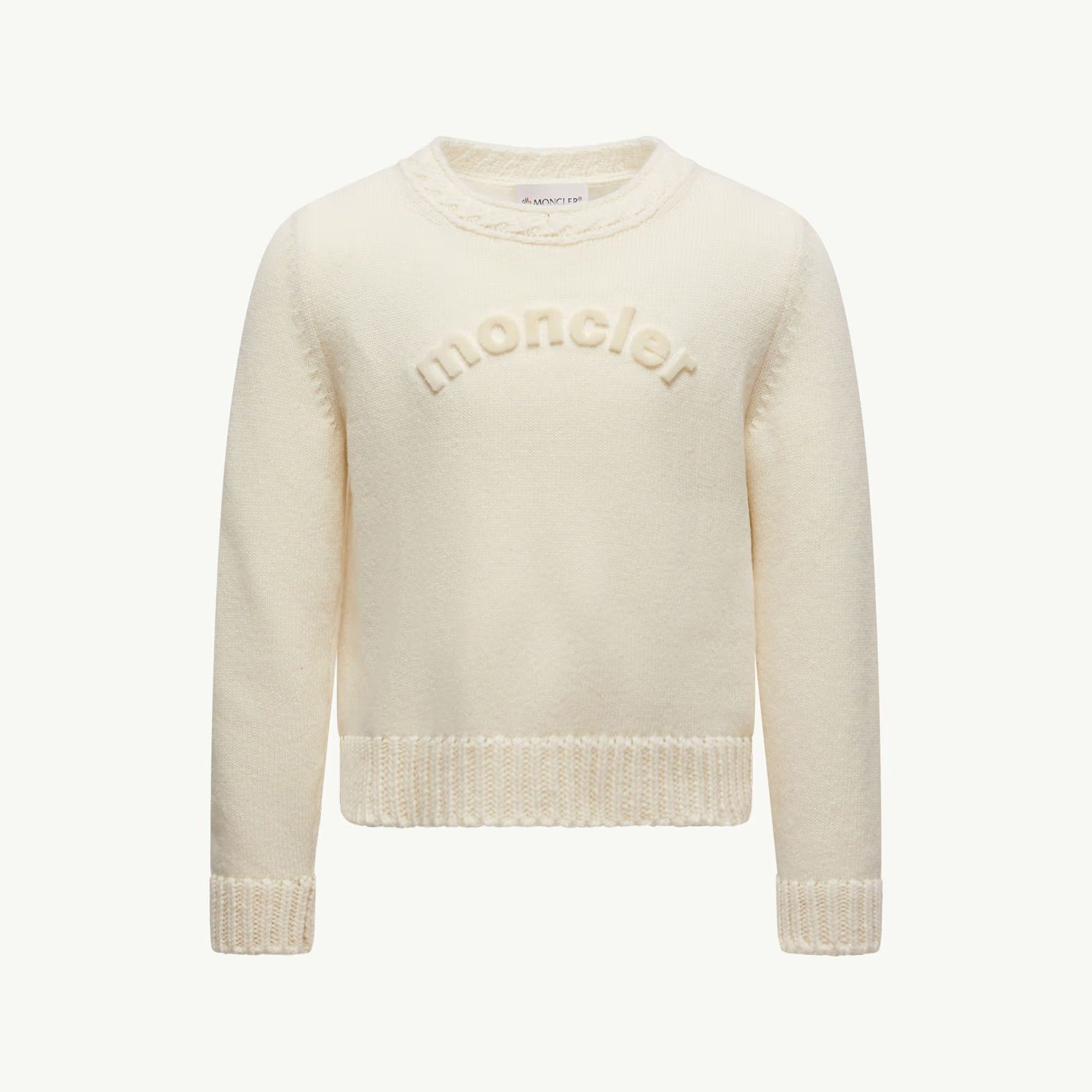 Girls White Knit Wool Sweater