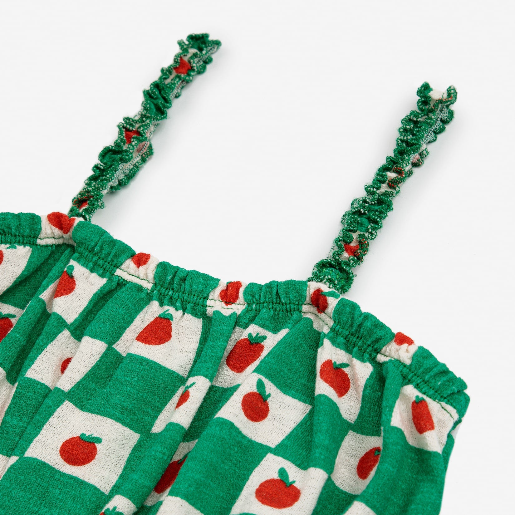 Girls Green Cotton Strap Top