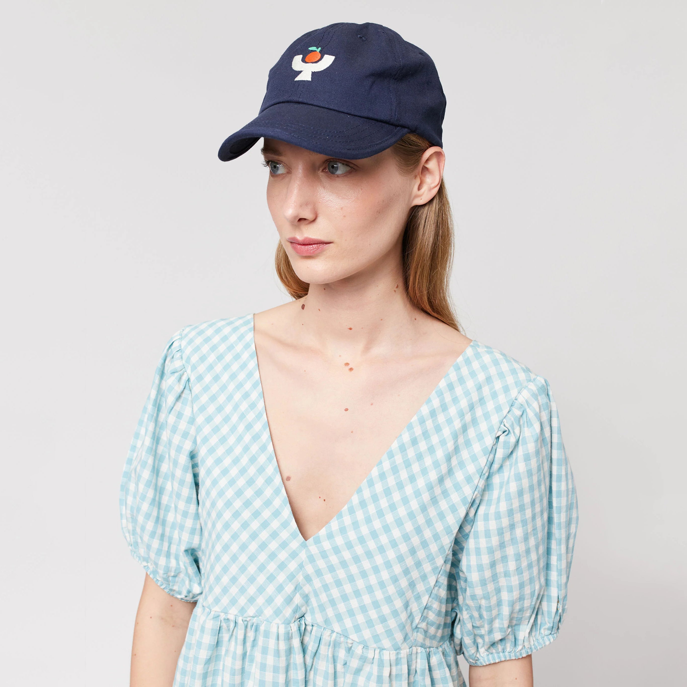 Women Blue Embroidered Cap