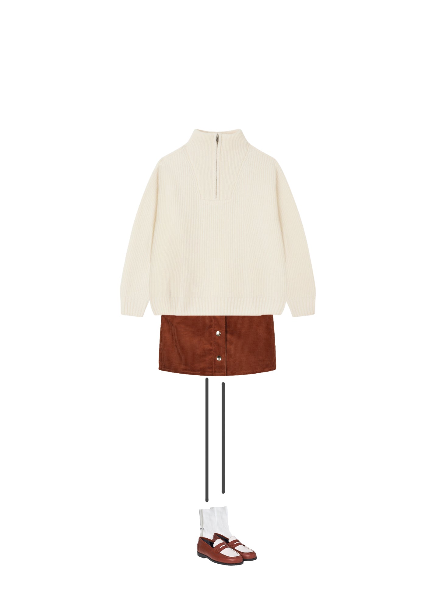 Girls Brown Corduroy Skirt