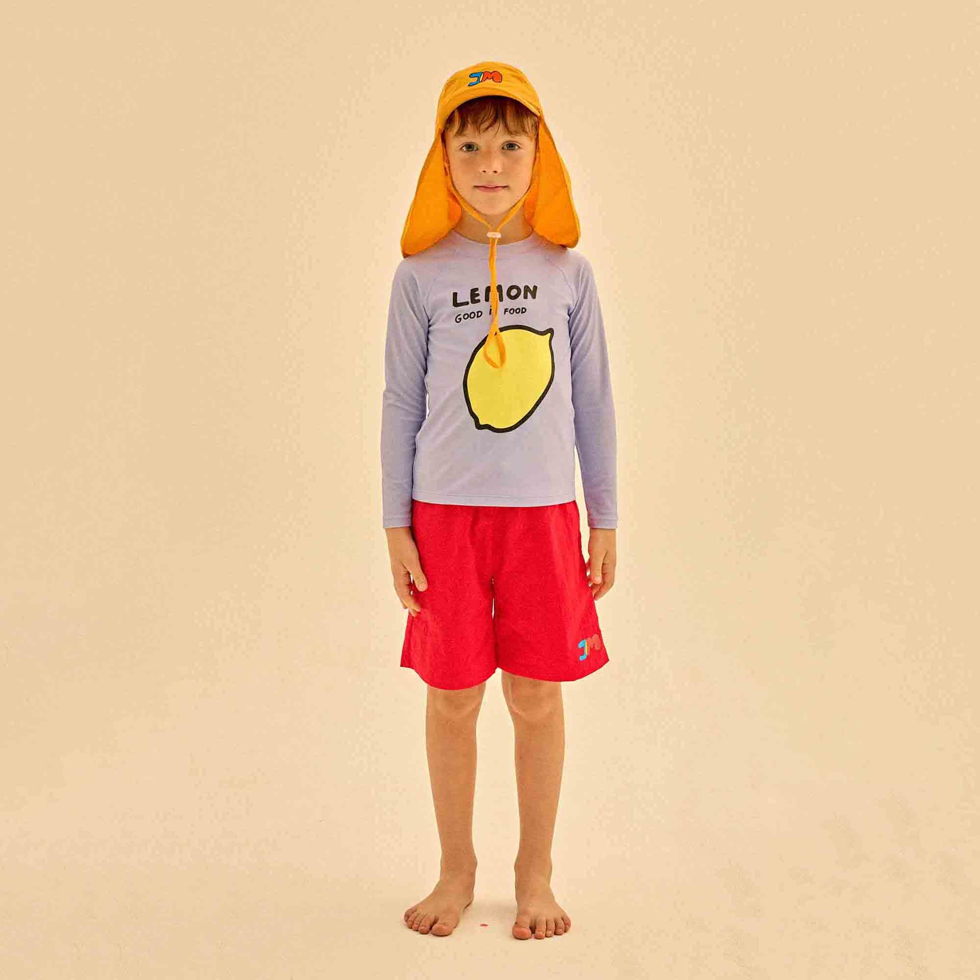 Boys & Girls Red Printed Logo Swim Shorts