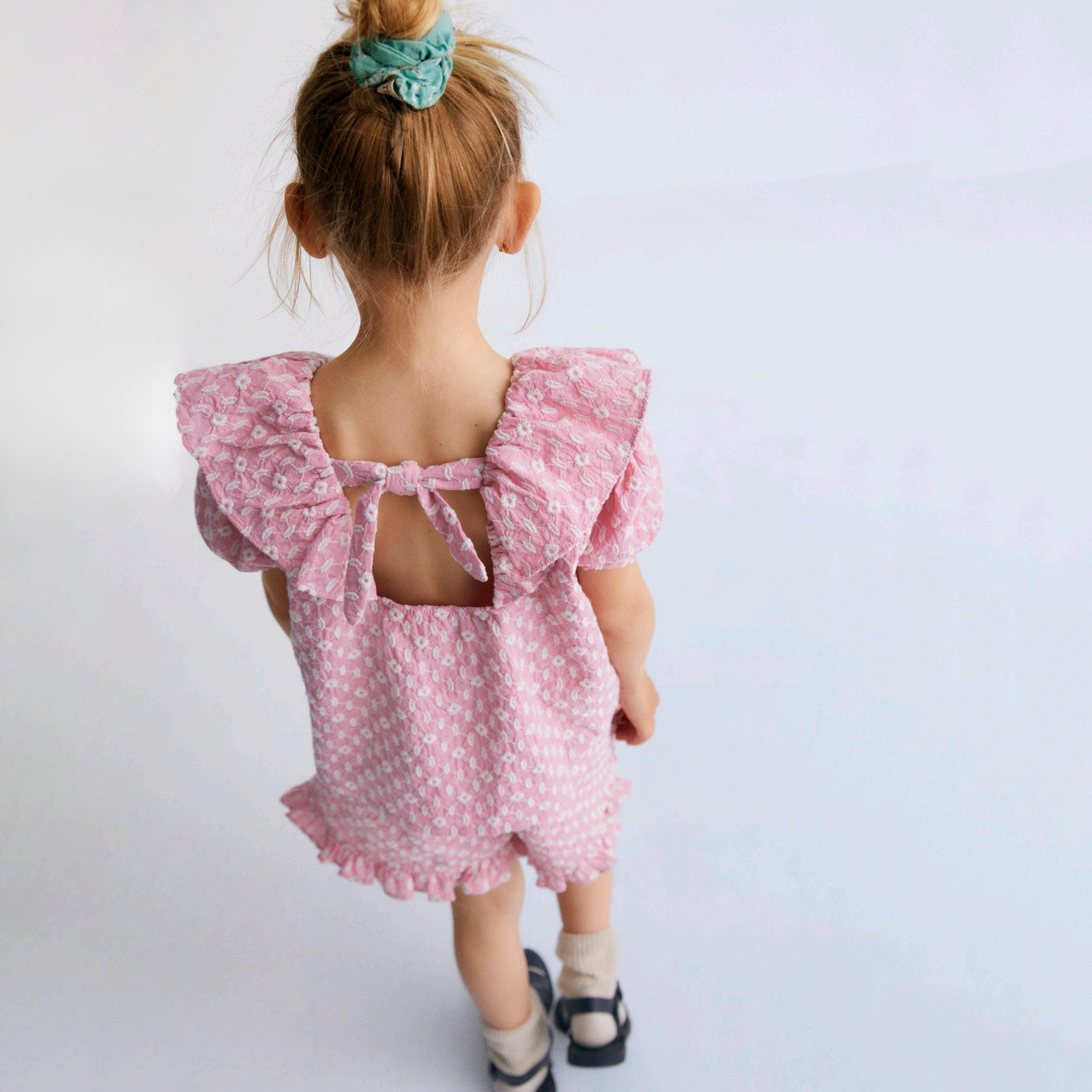 Girls Pink Floral Cotton Top