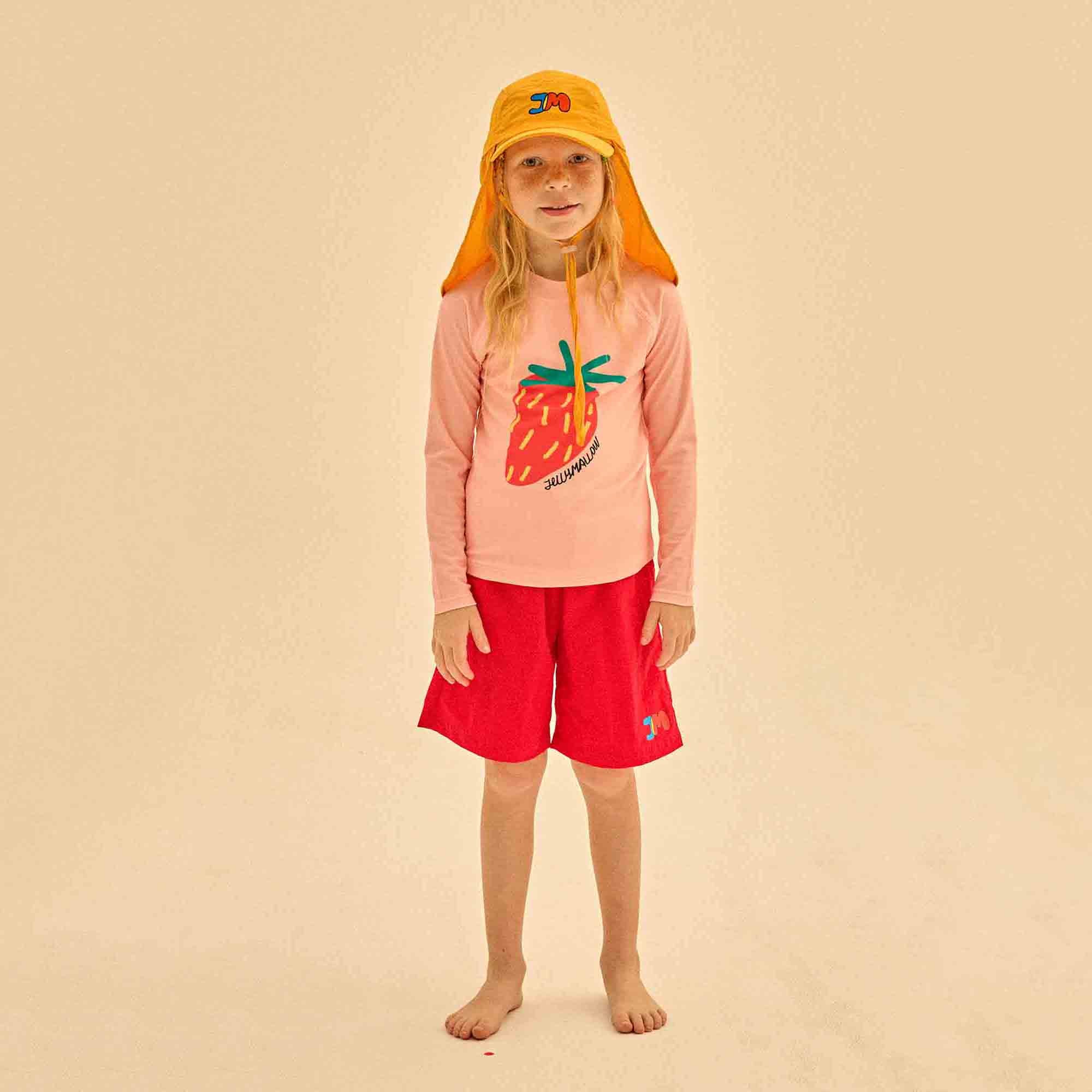 Boys & Girls Red Printed Logo Swim Shorts