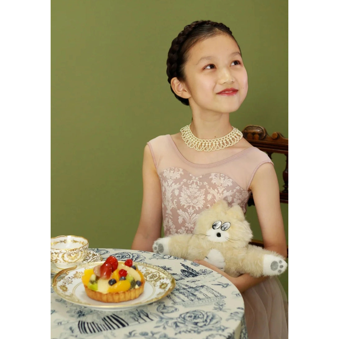 Girls Dark Pink"Victorian cats Milk tea"Ballet Onesies(178561418HL/Plie/Moss pink)