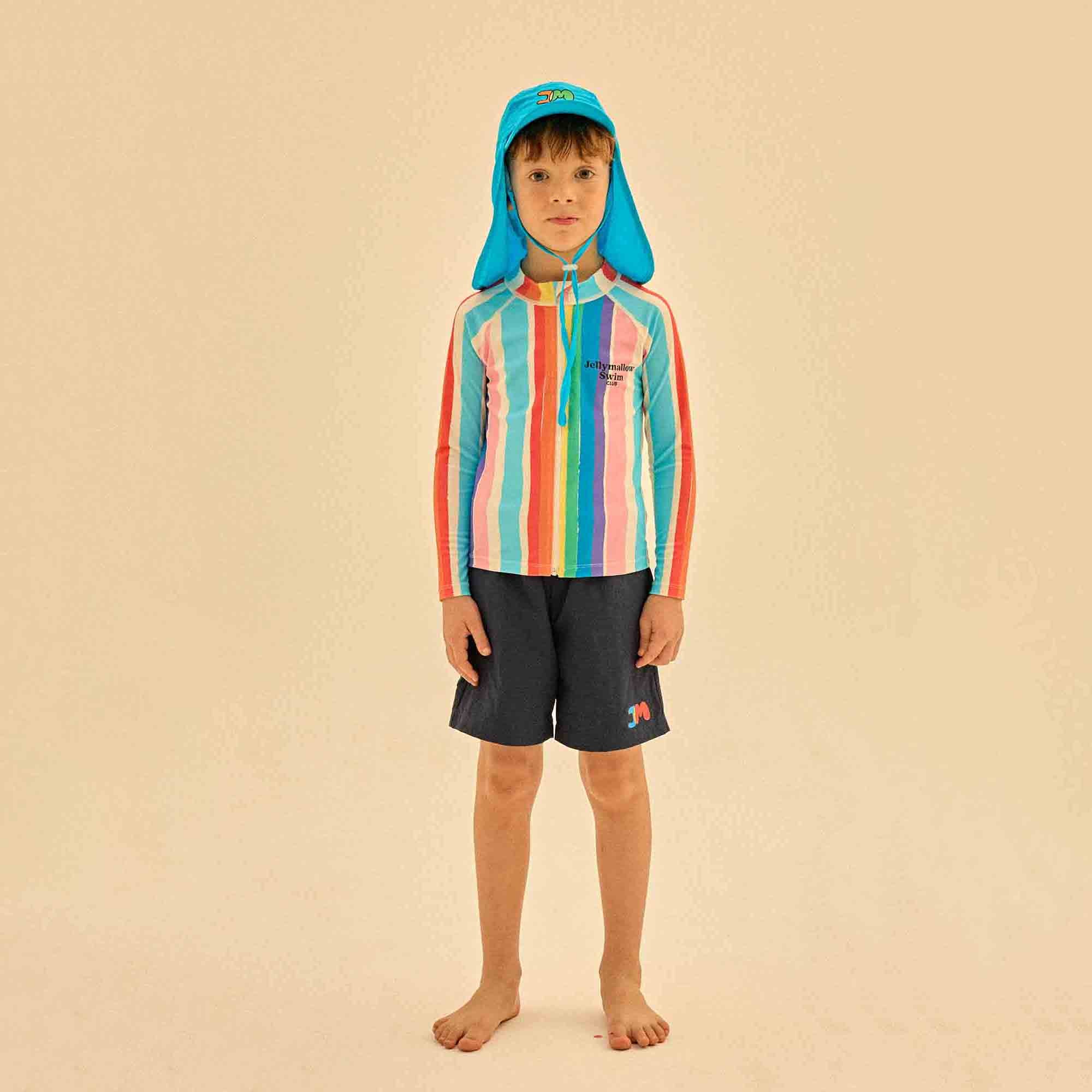 Boys & Girls Colorful Stripes Swim T-Shirt