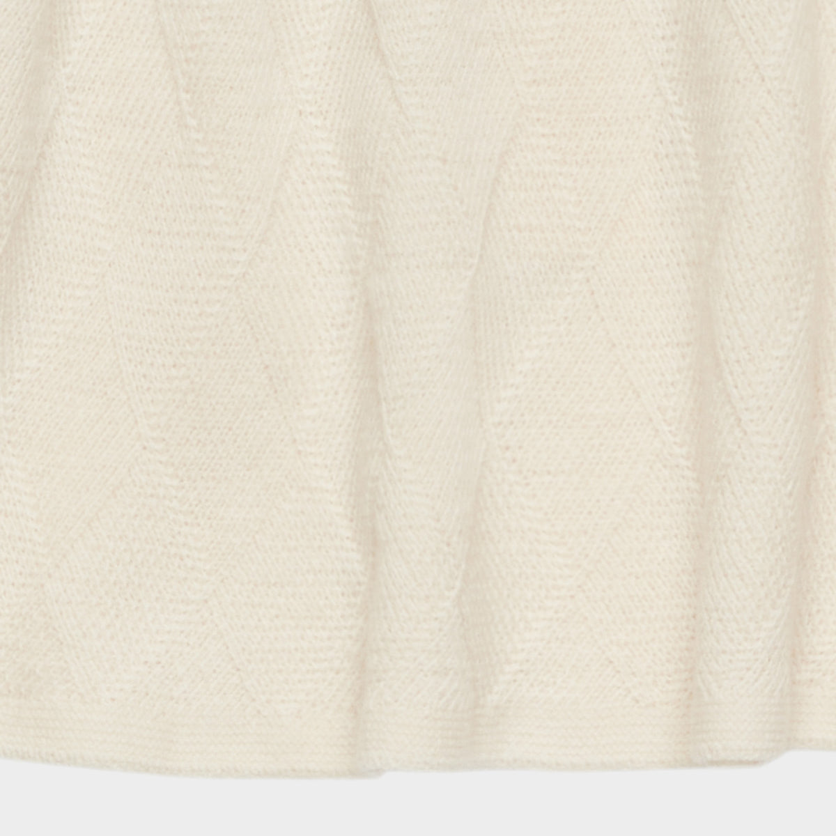 Girls White Diamond Pattern Wool Skirt