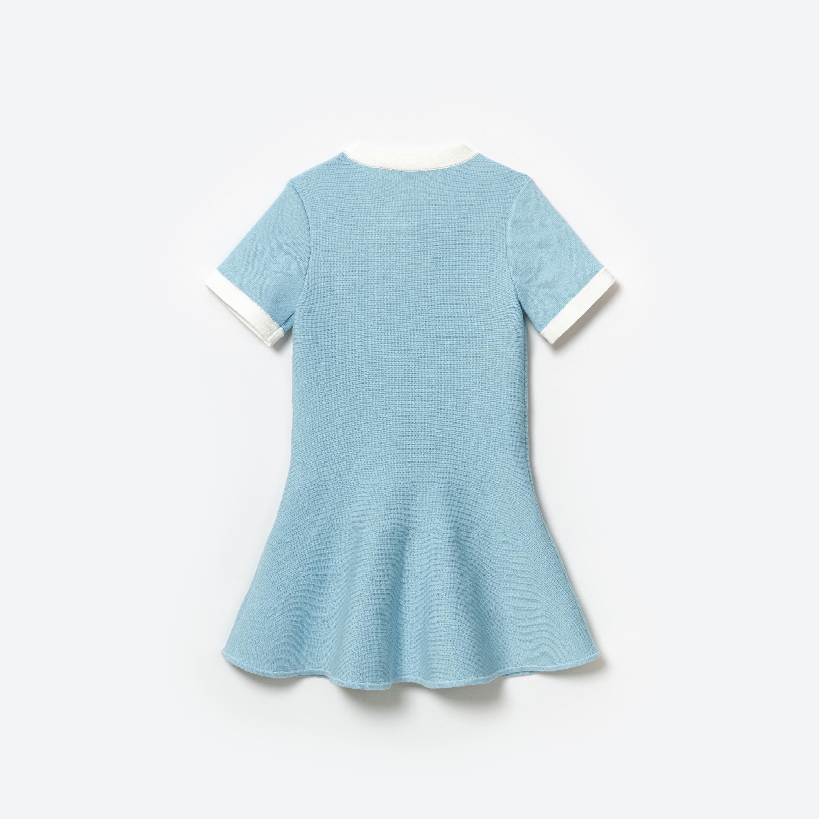 Girls Light Blue Knit Dress