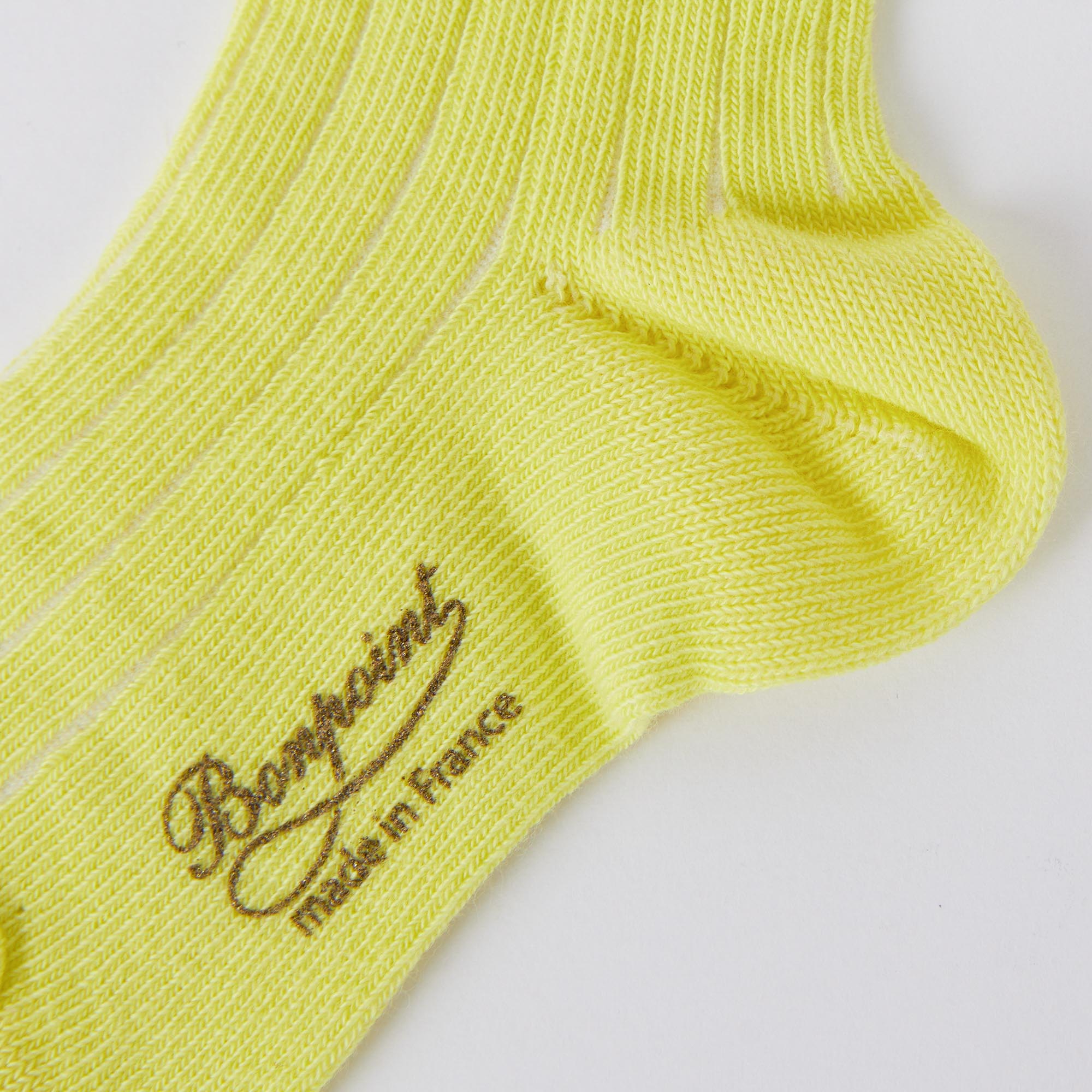 Girls Yellow Logo Cotton Socks
