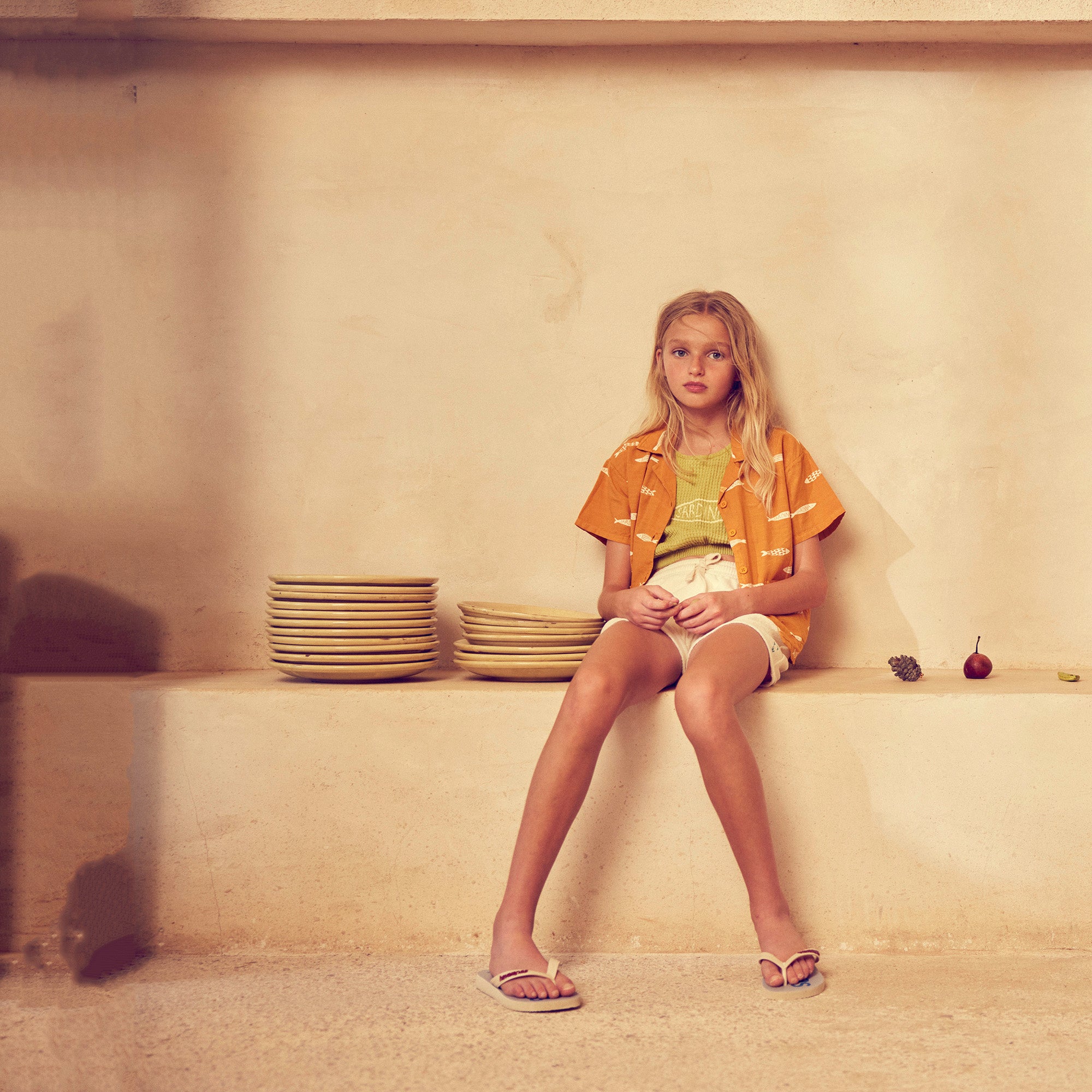 Boys & Girls White Cotton Shorts