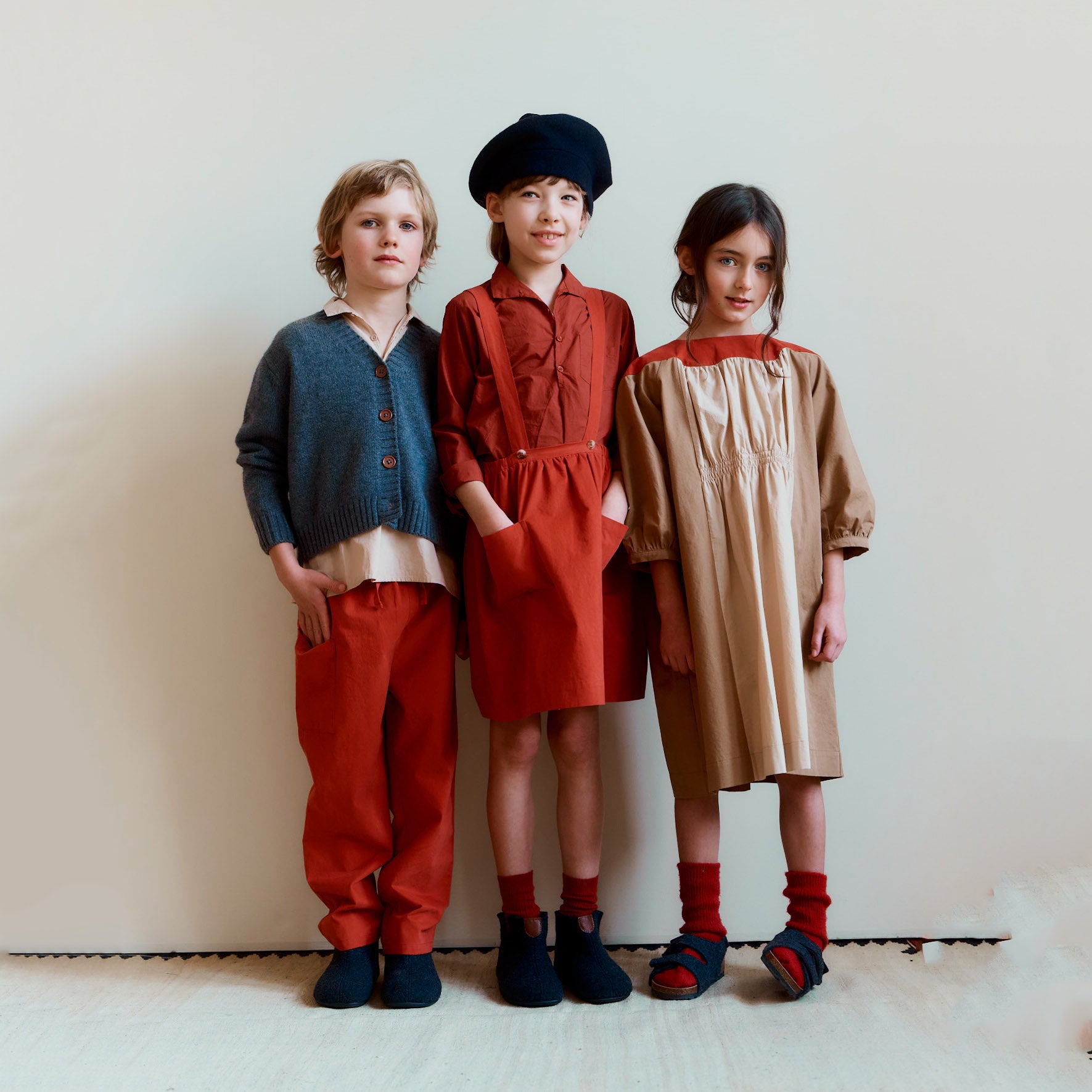 Girls Camel Cotton Dress