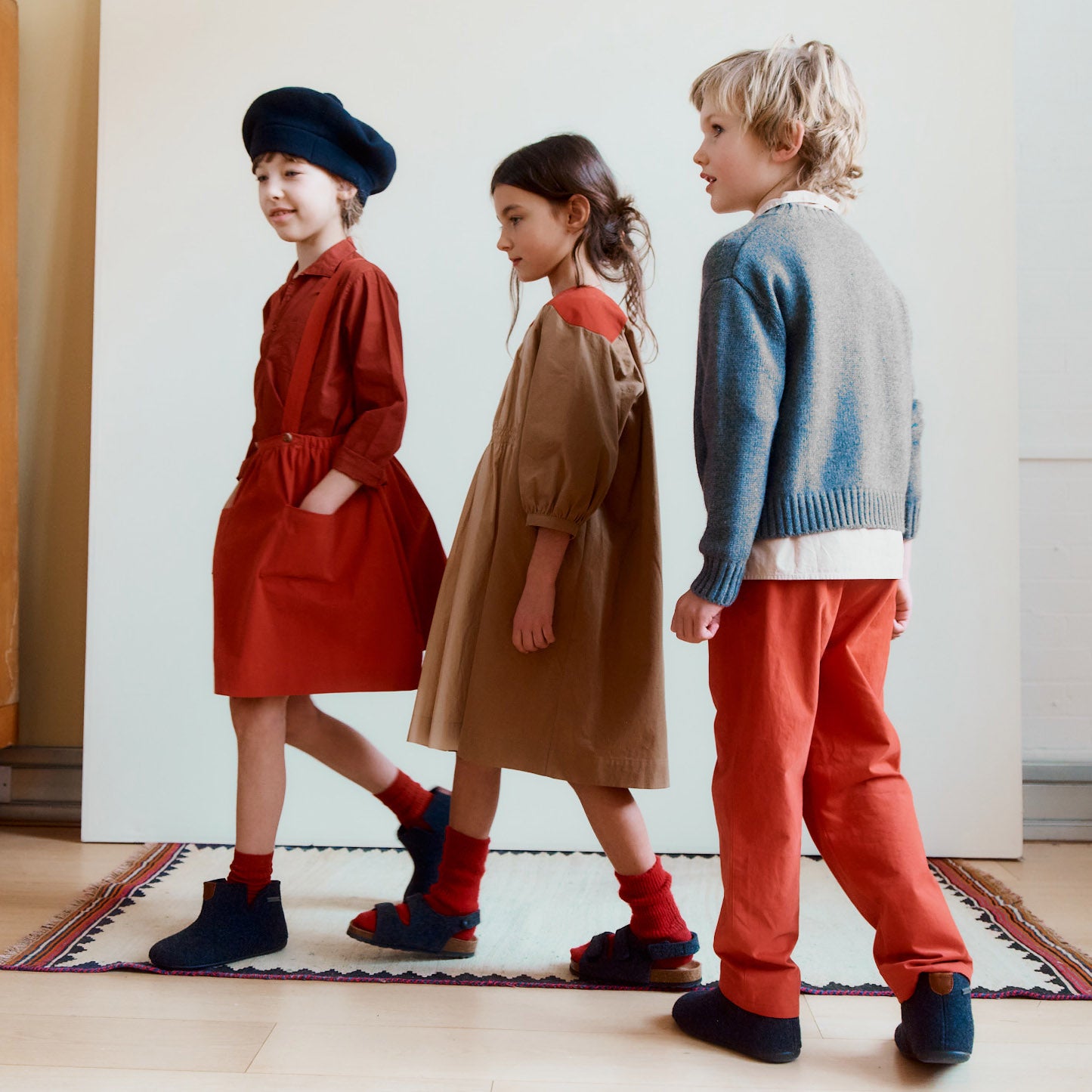 Girls Camel Cotton Dress