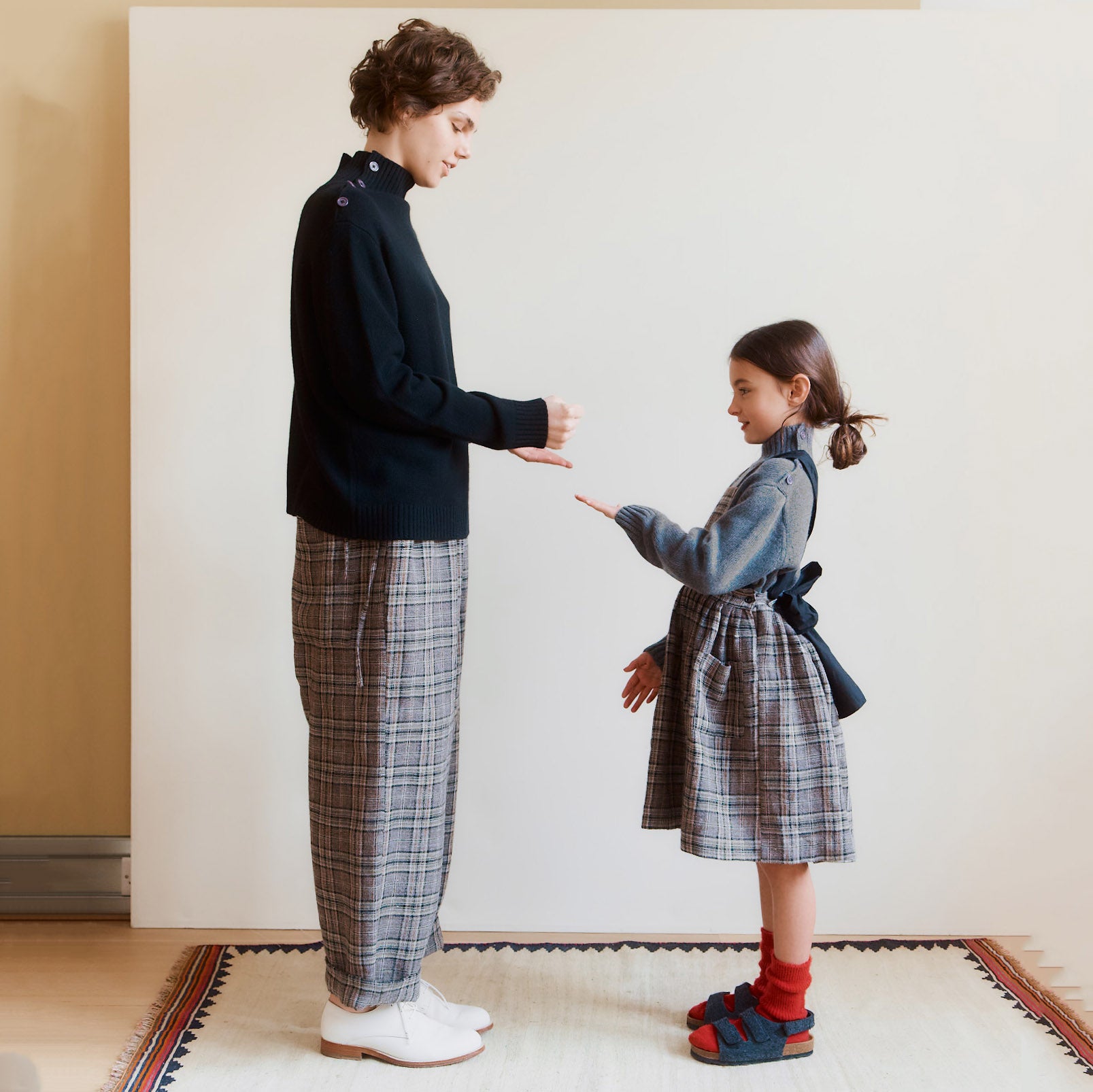 Girls Brown Check Strap Dress