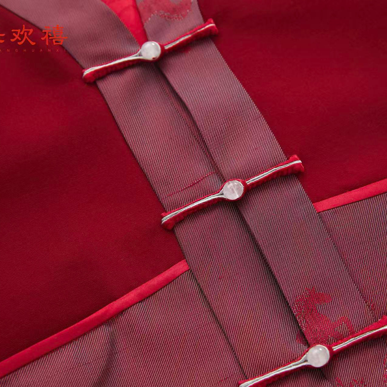 儿童红色"状元策⻢"中式外套