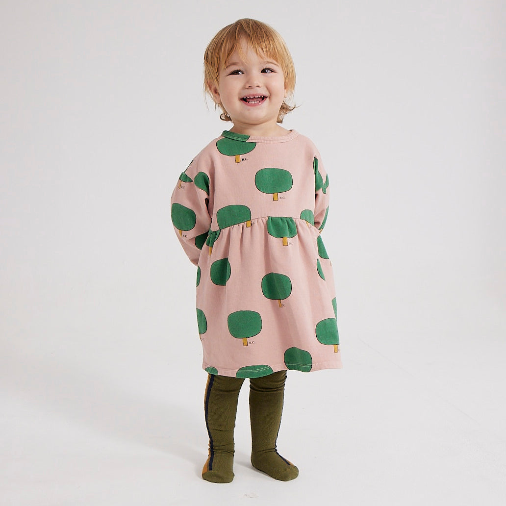 Baby Girls Pink Printed Cotton Dress