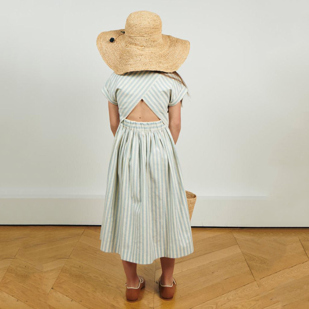 Girls Beige Raffia Sun Hat
