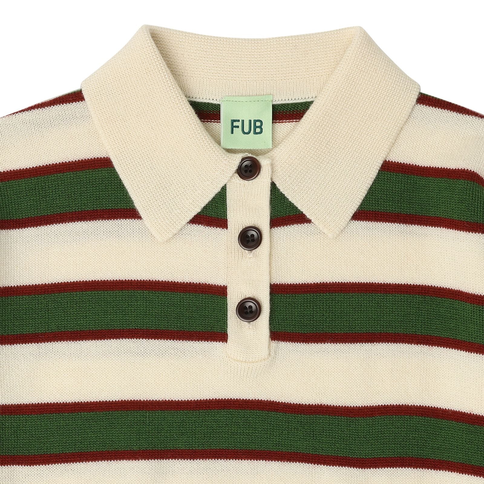 Boys & Girls Green Stripes Wool Polo Shirt