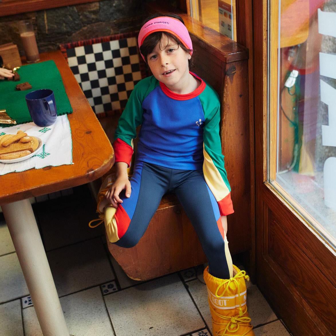 Girls Pink Embroidered Logo Headband