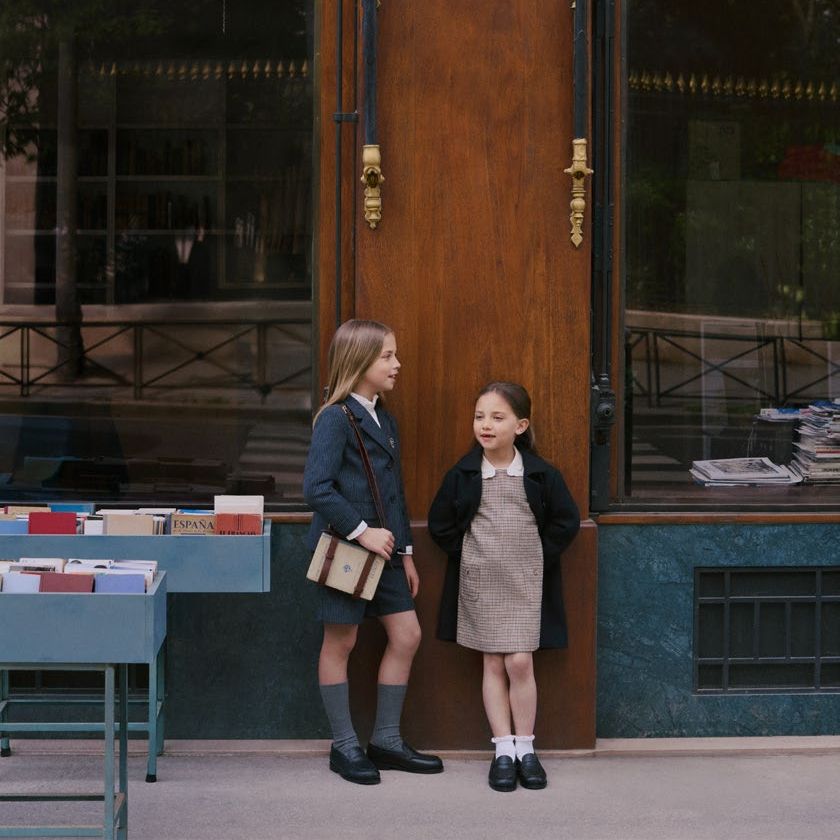 Girls Dark Blue Wool Coat