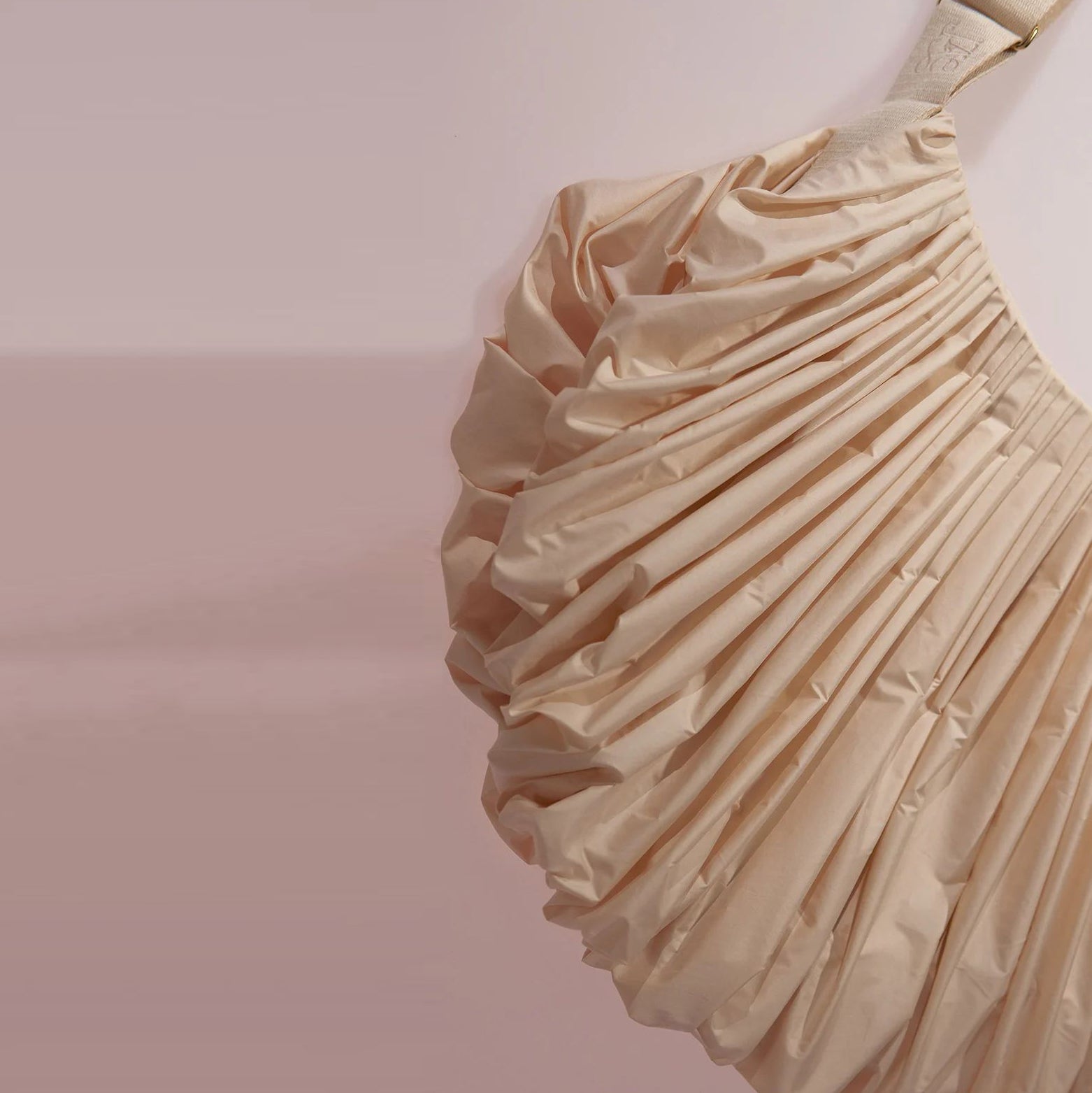 Women Beige'WHIPPED CREAM'Pleated Bag(35x25cm)