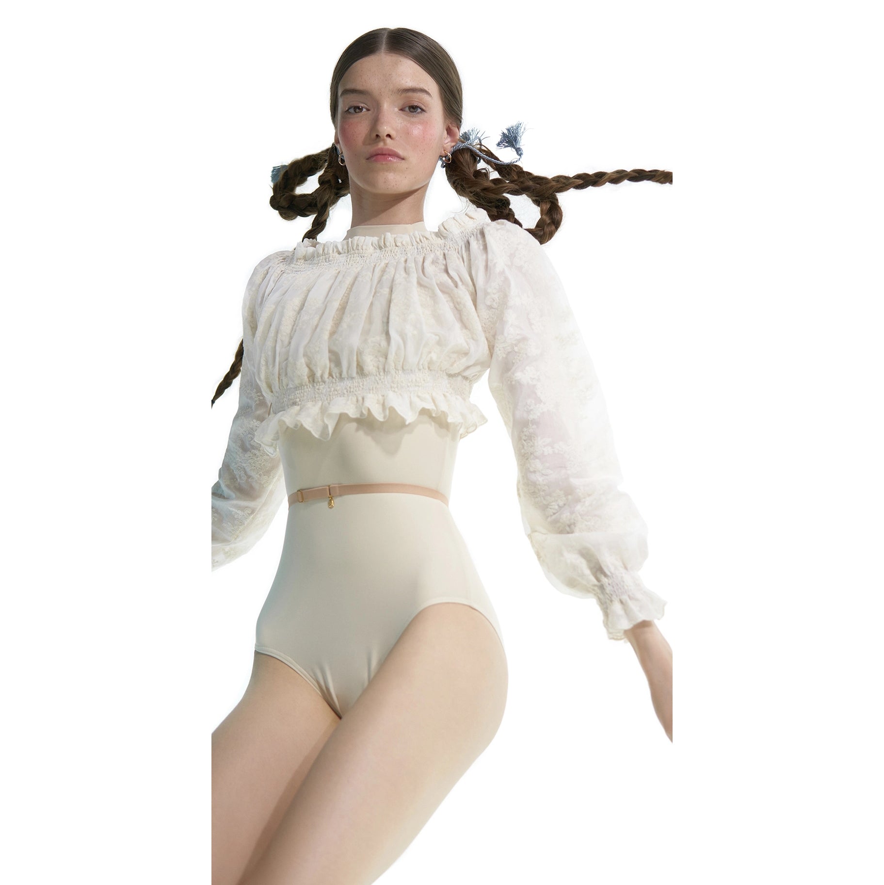 Women White "BOHO" Embroidered Crop Top