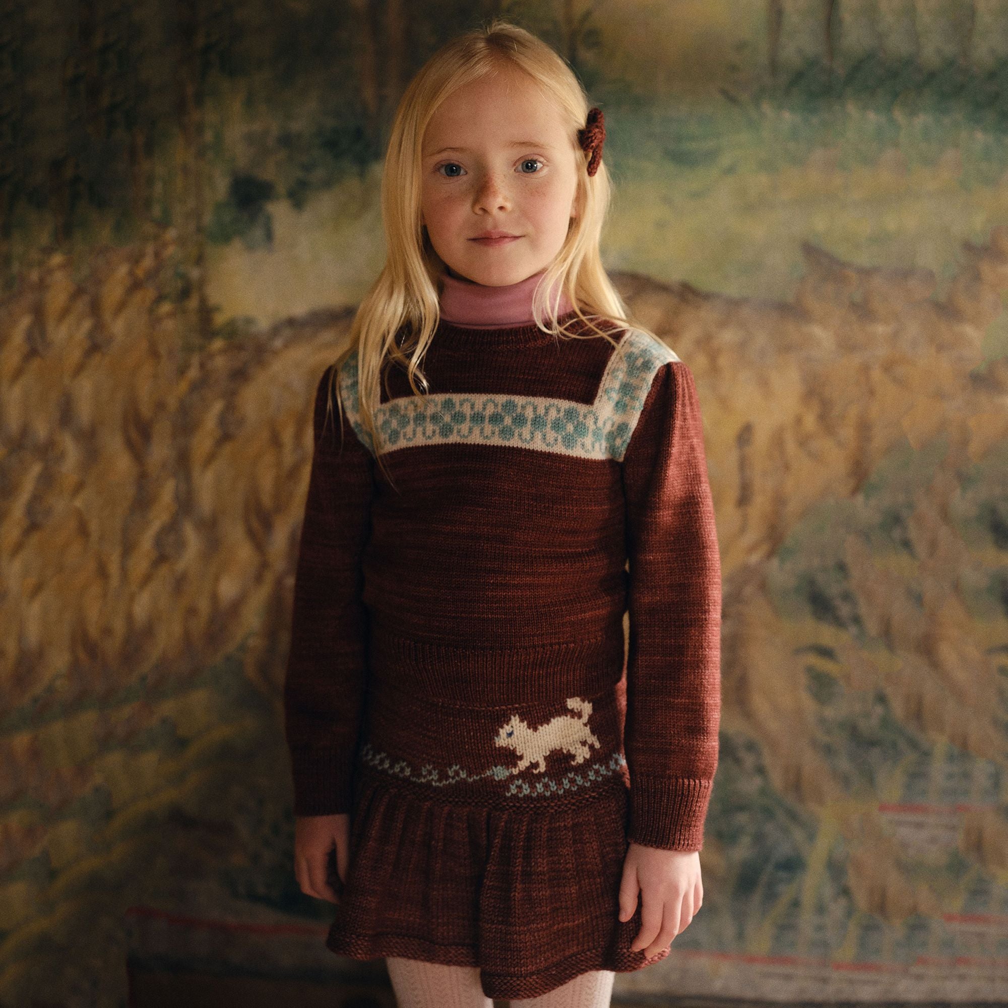 Girls Brick Red Wool Sweater