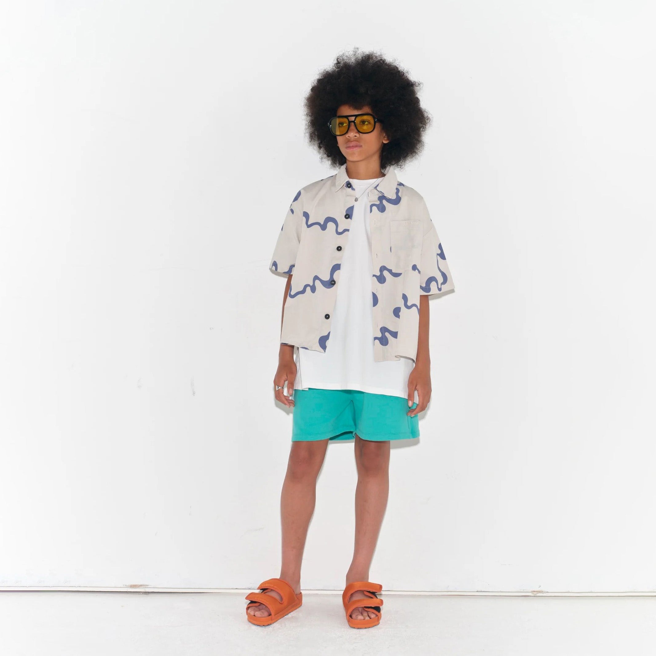 Boys & Girls Green Cotton Shorts